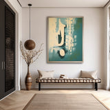 Large Blue And White Minimalist Abstract Art Wabi Sabi Wall Art Blue And White Canvas Oil Painting