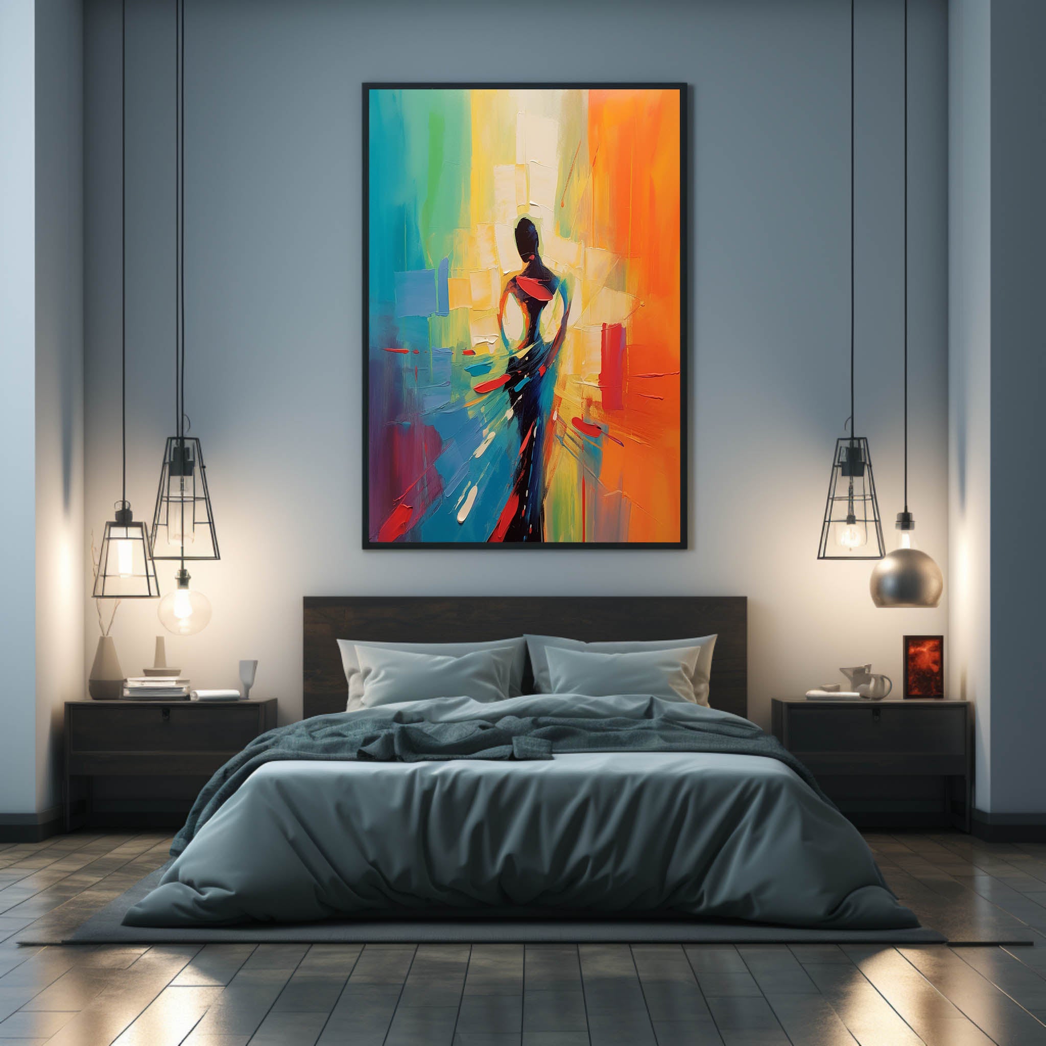 Pretty Dancer Palette Abstract Art Pretty Dancer Oil Painting Abstract Woman Bedroom Wall Art Decor