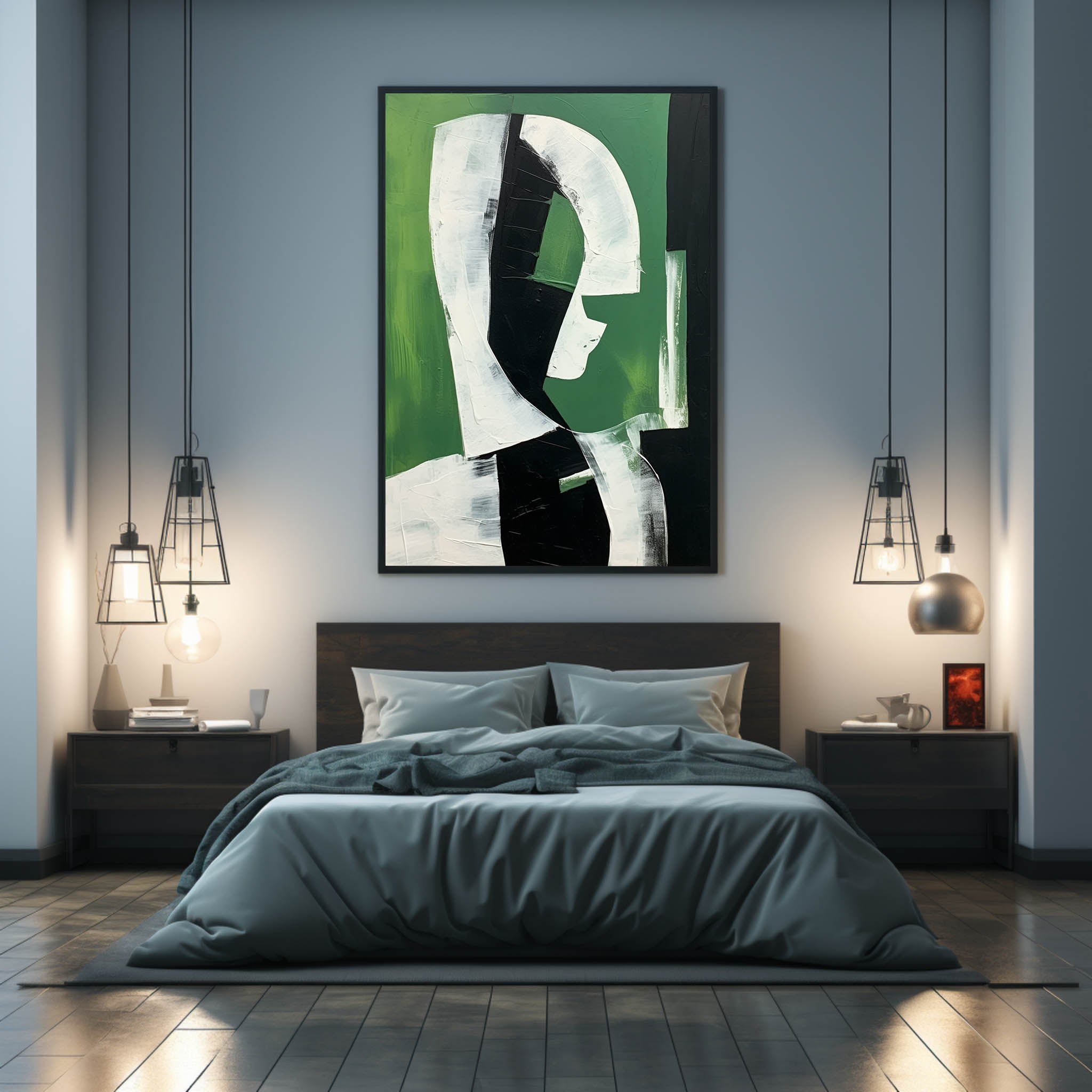 Green Contemporary Minimalist Art Canvas Green Abstract Minimalist Oil Painting Green Abstract Art