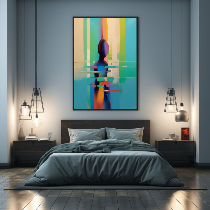 Abstract Palette Woman Canvas Original Palette Artist Beauty Salon Wall Art Decor Hanging Painting