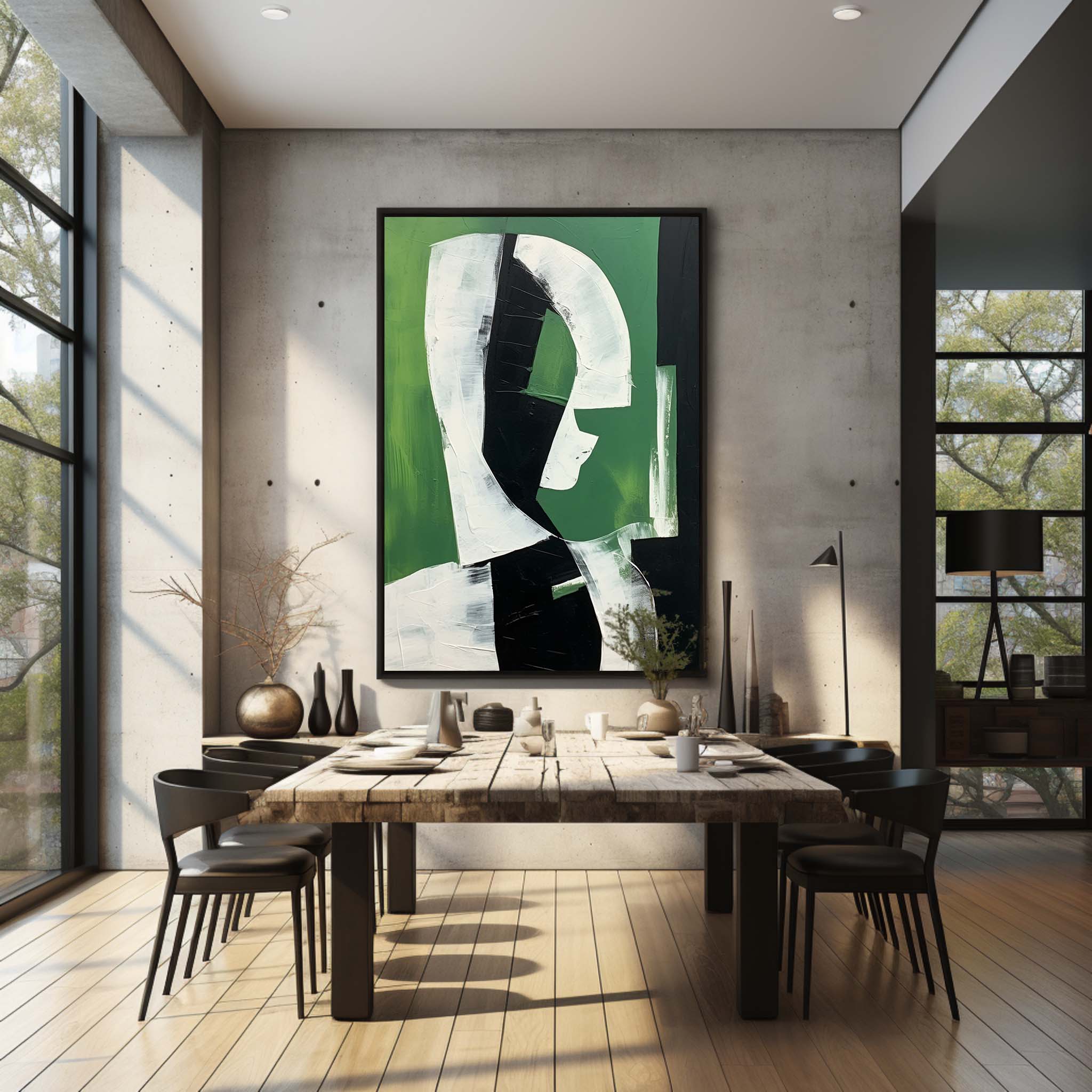 Green Contemporary Minimalist Art Canvas Green Abstract Minimalist Oil Painting Green Abstract Art