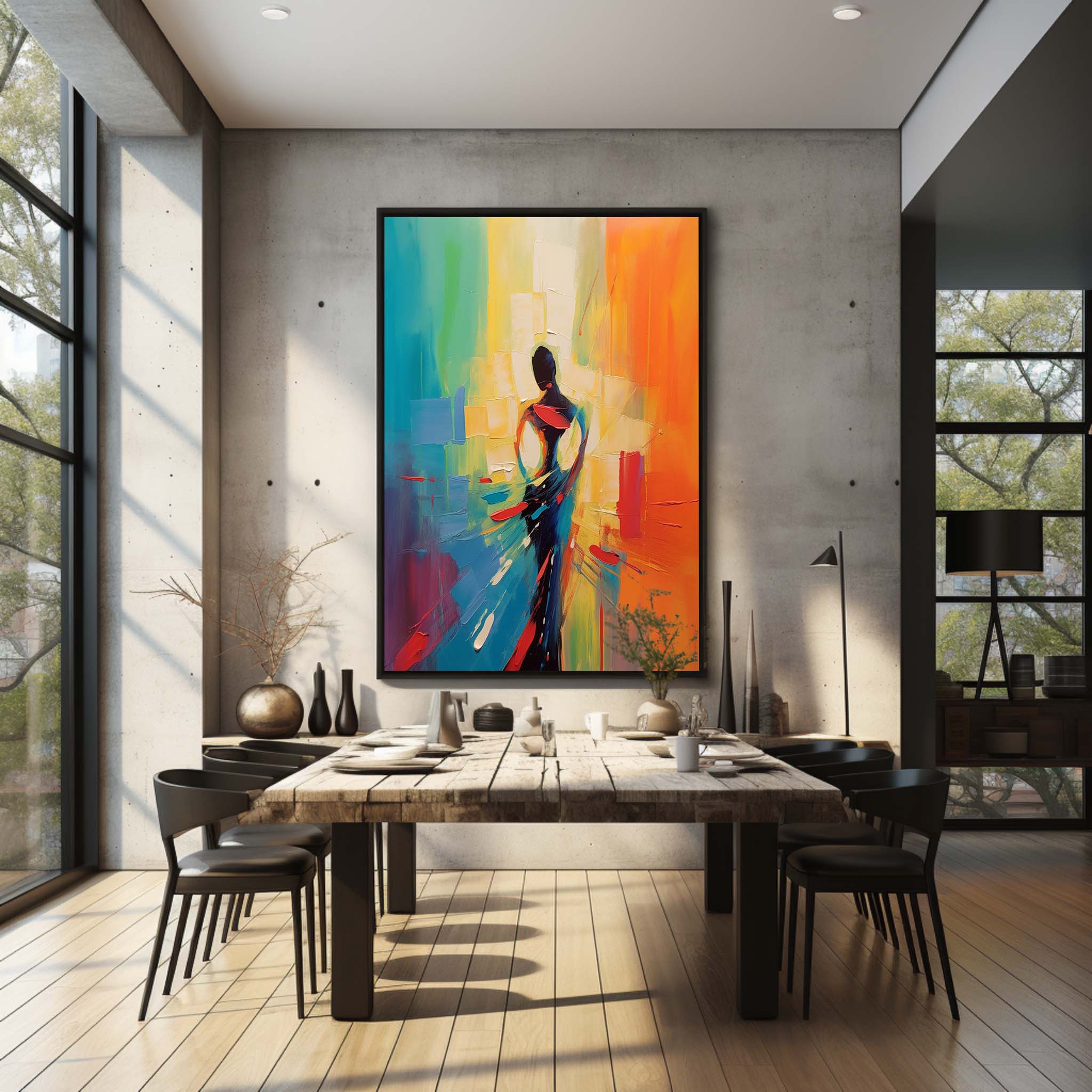 Pretty Dancer Palette Abstract Art Pretty Dancer Oil Painting Abstract Woman Bedroom Wall Art Decor