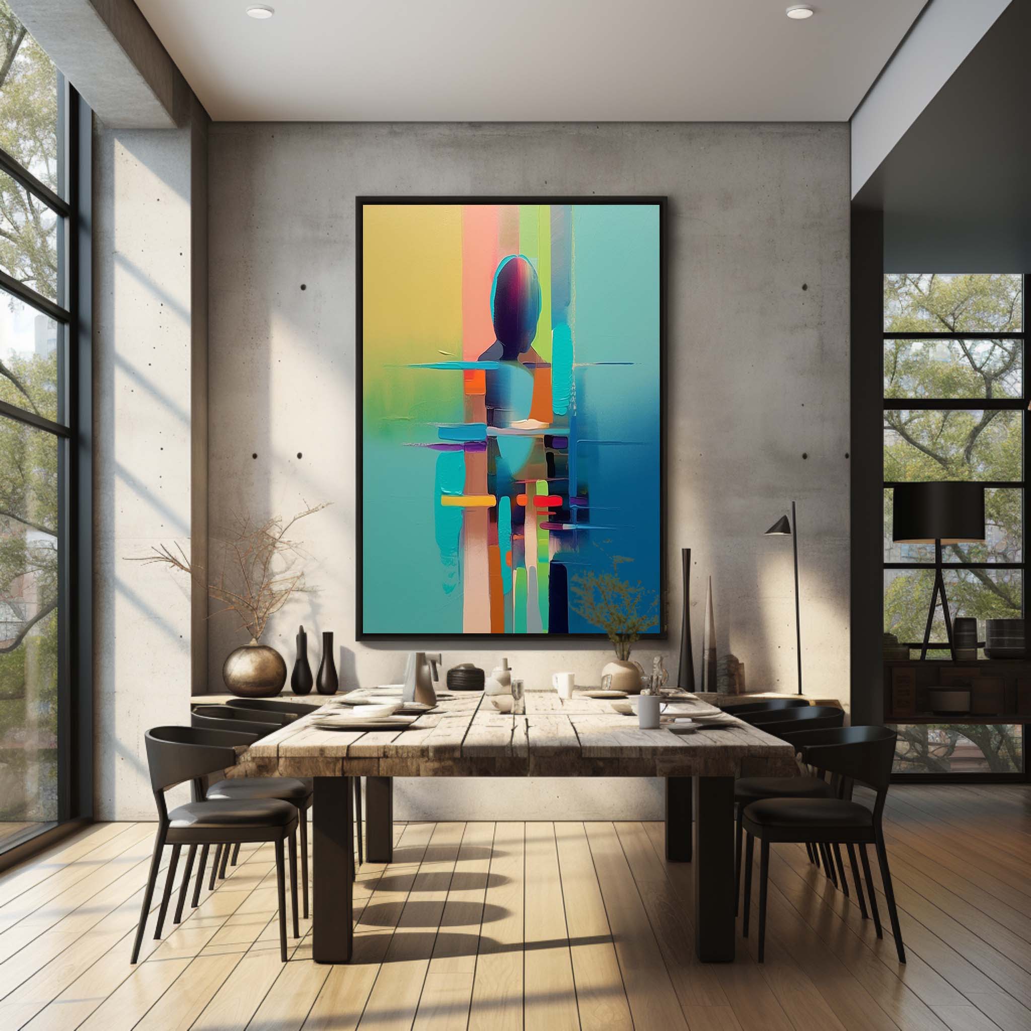 Large Palette Abstract Woman Art on Canvas Original Palette Art Bathroom Wall Art Decor For Sale