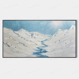 Large White Glacier Oil Painting White Plaster Texture Art On Canvas White Glacier Wall Art Decor