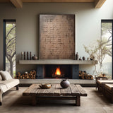 Large Brown Minimalist Texture Painting Wabi Sabi Wall Art Brown Abstract Art on Canvas for Sale