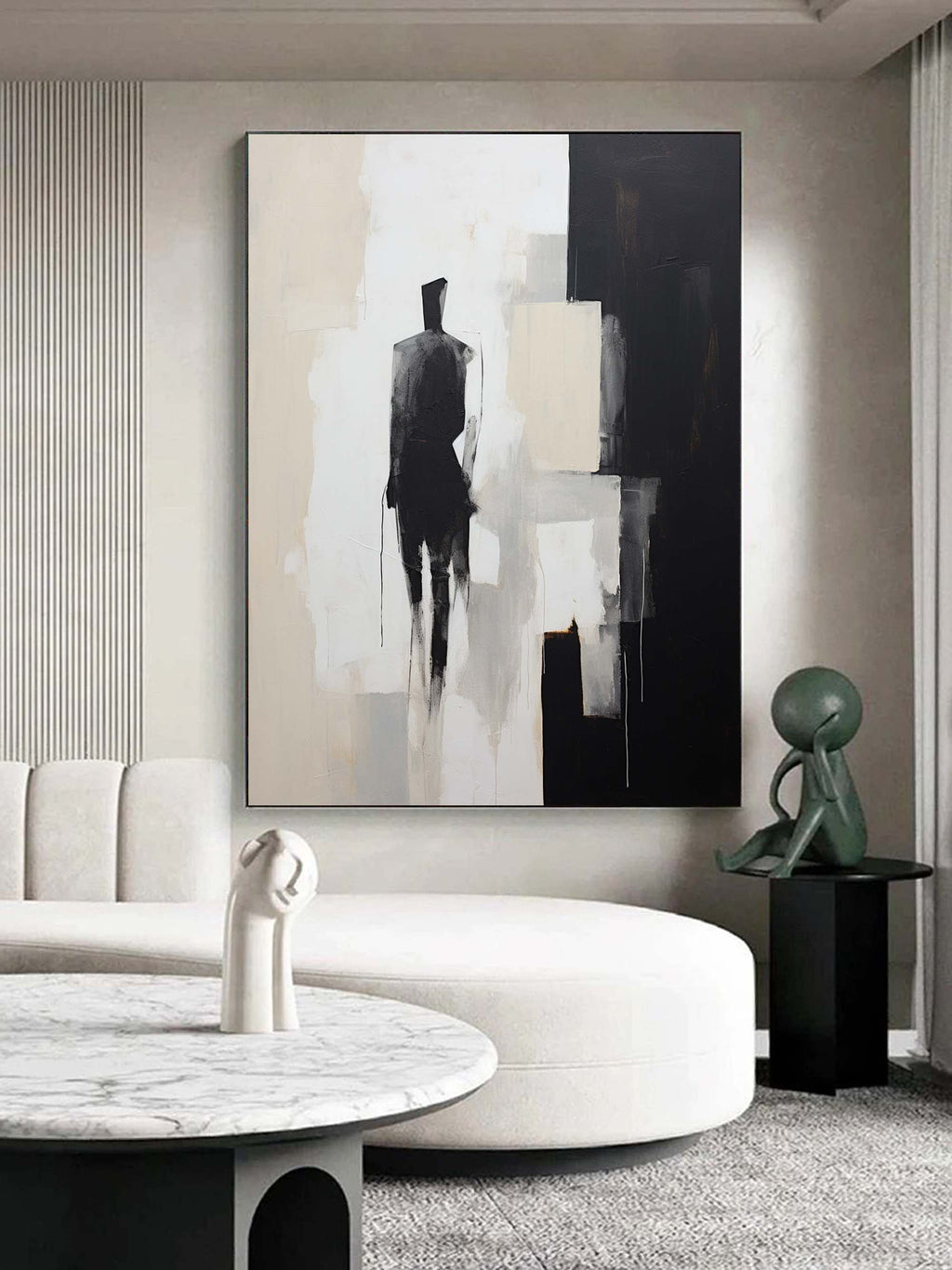 Beige Abstract Minimalist Wall Art Beige Contemporary Minimalist Art ...