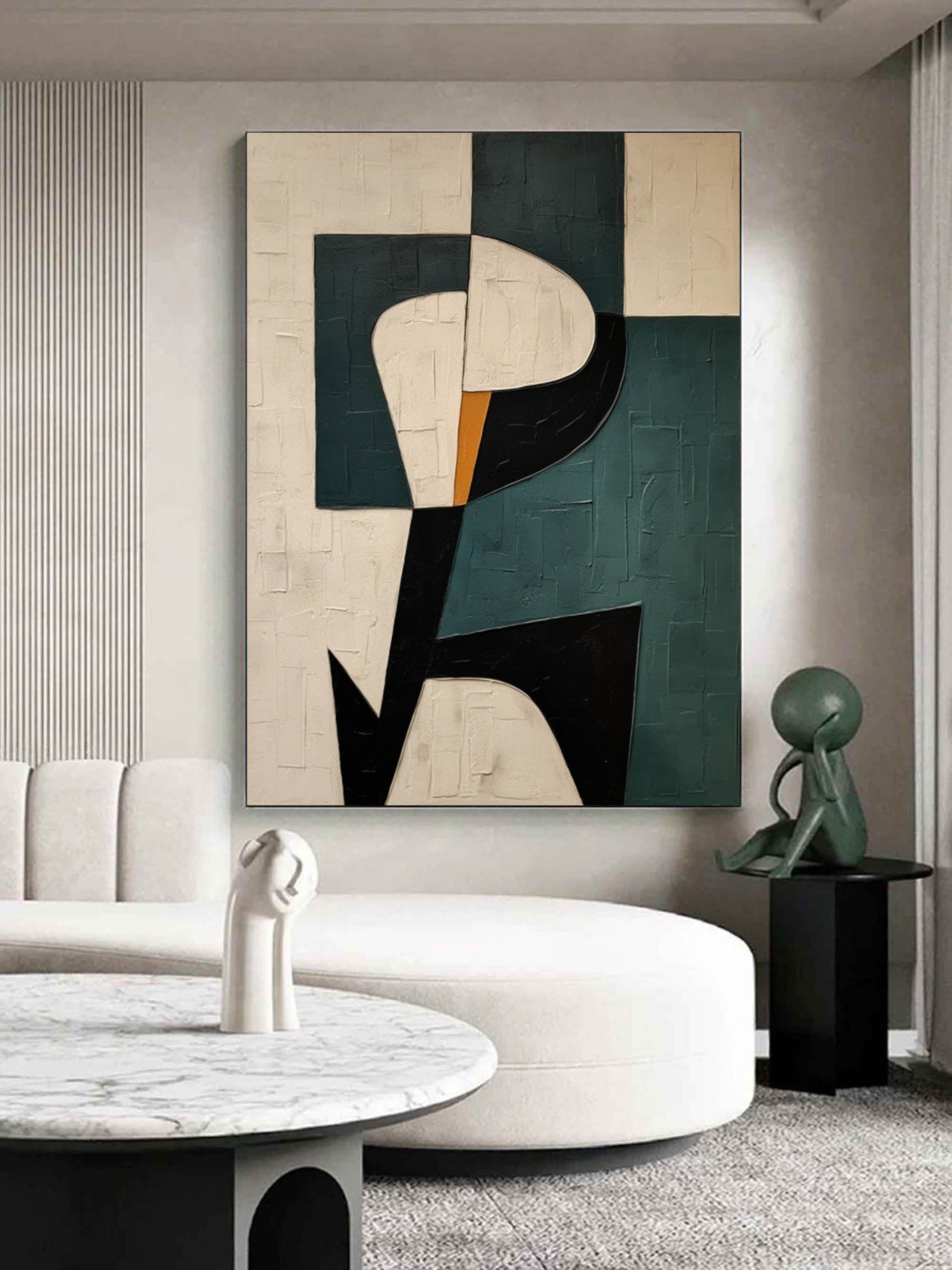 Large Beige And Green Texture Abstract Art Beige Minimalist Wall Painting Modern Abstract Canvas Art