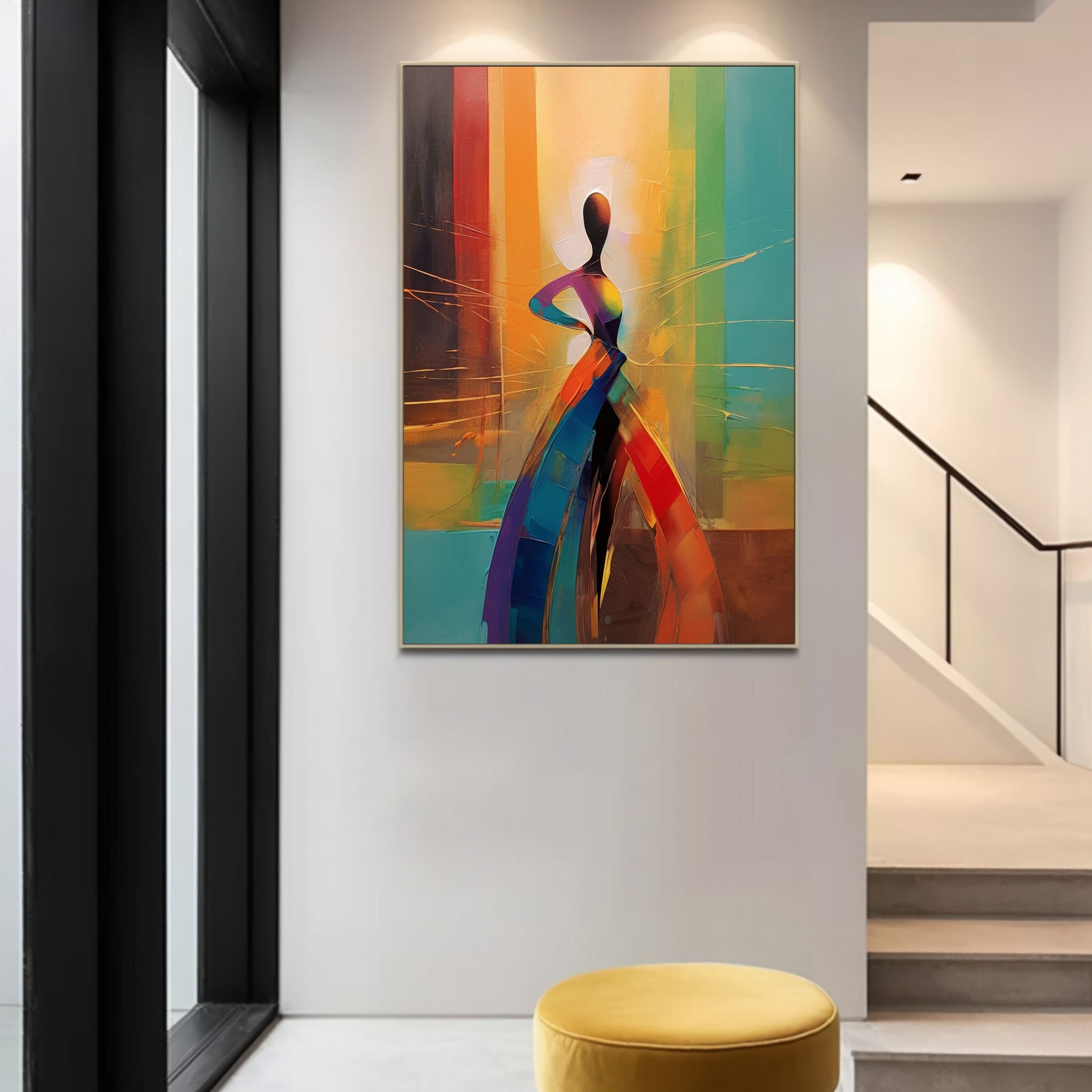 Abstract Woman Palette Oil Painting Dancing Woman Palette Canvas Art Dancing Girl on Canvas