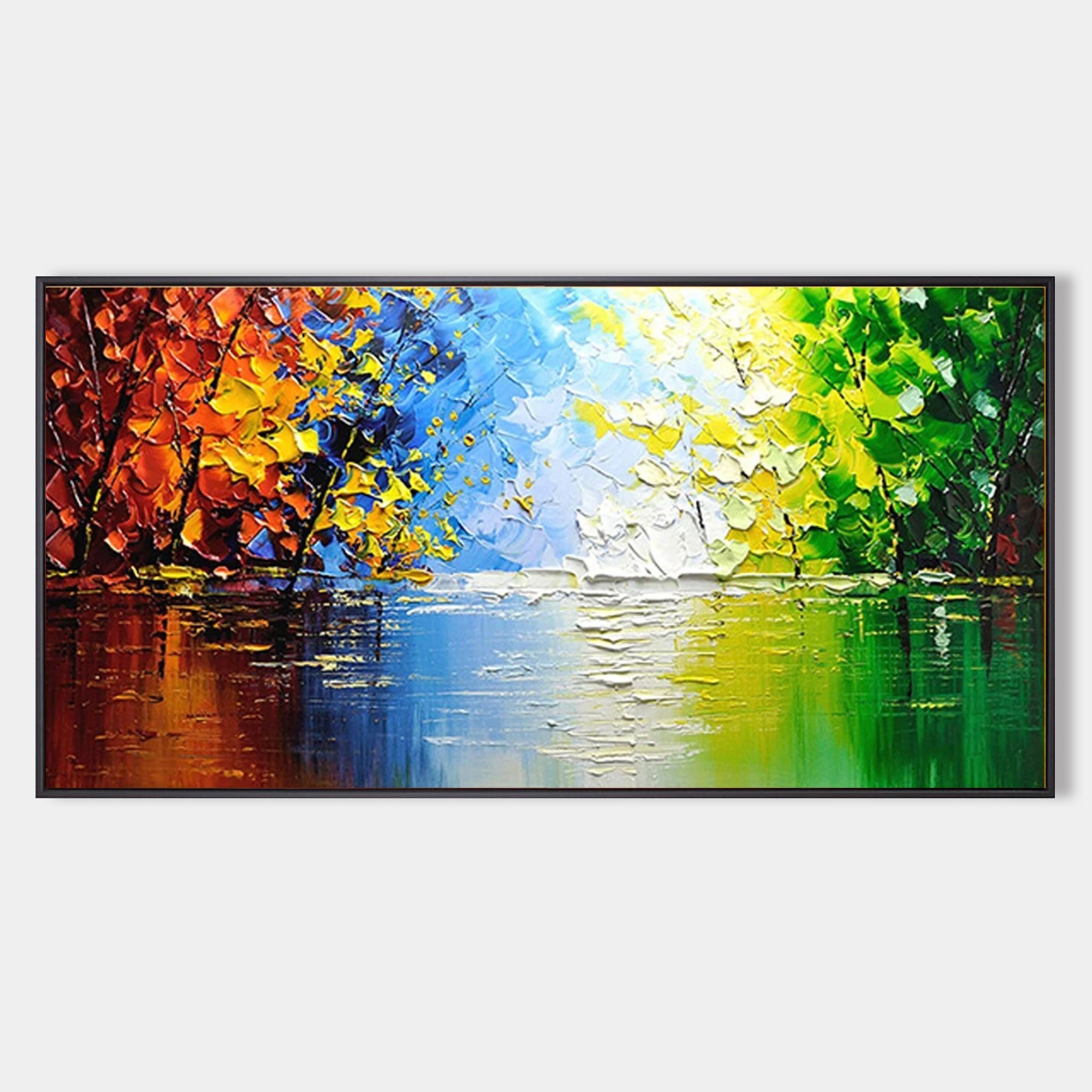 Large Knife Color Painting Palette Knife Painting On Canvas Colorful Textured Abstract Art Wall Art