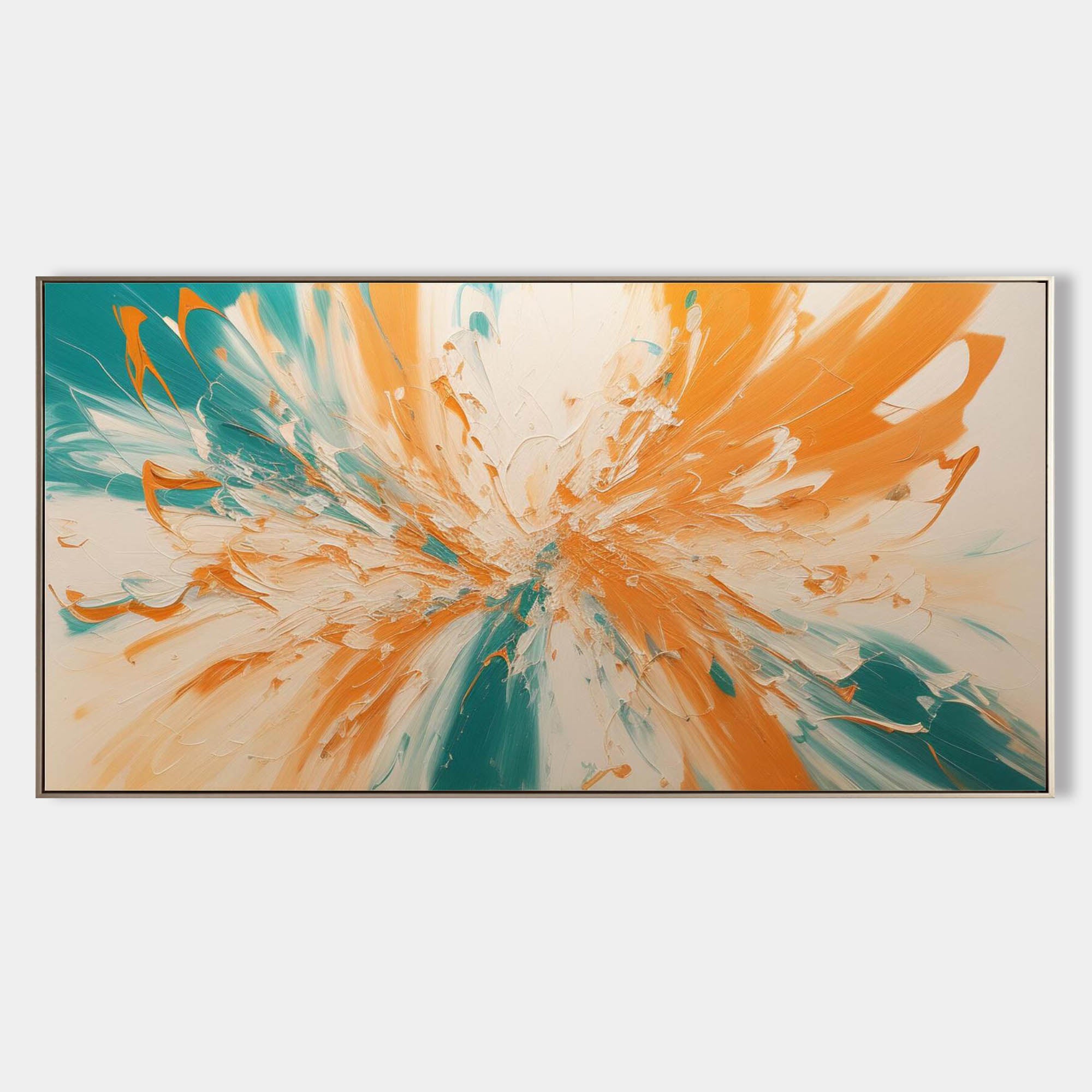 Extra Abstract Flower Texture Wall Painting Orange Texture Wall Art Orange Abstract Oil Painting