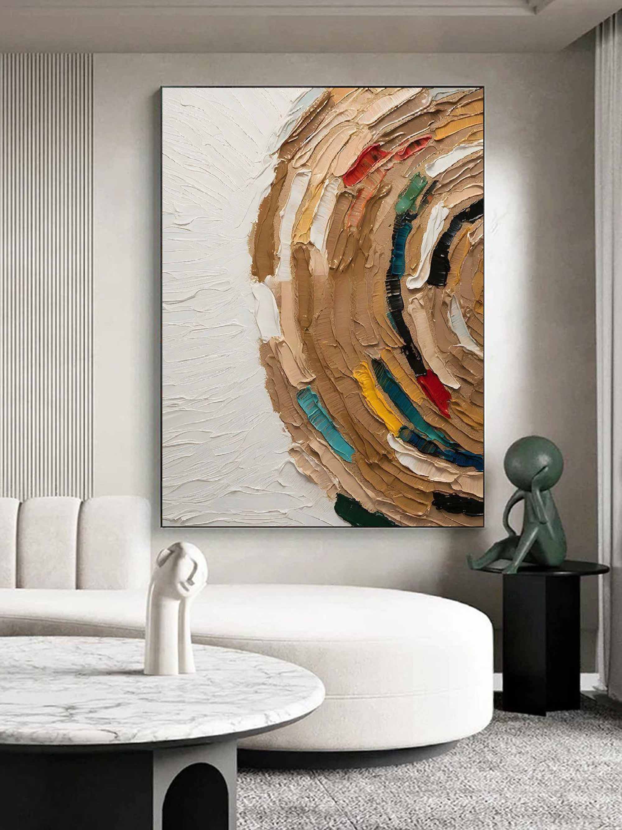 Thick Oil Painting Decor 3D Abstract Canvas Art Palette Knife Painting Texture Abstract Wall Art