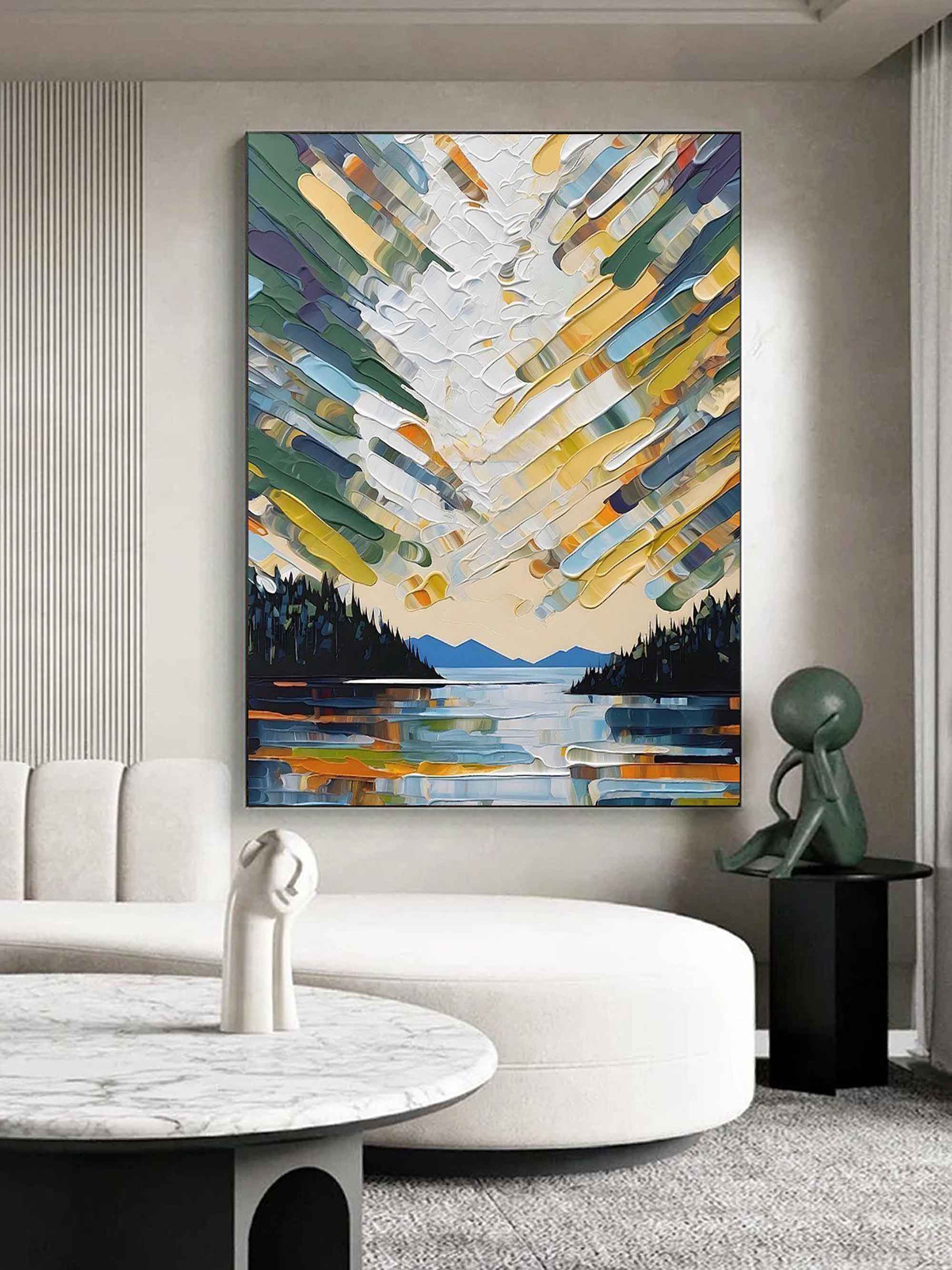 Palette Knife Oil Painting 3D Abstract Canvas Art Palette Knife Wall Art Textured Abstract Art