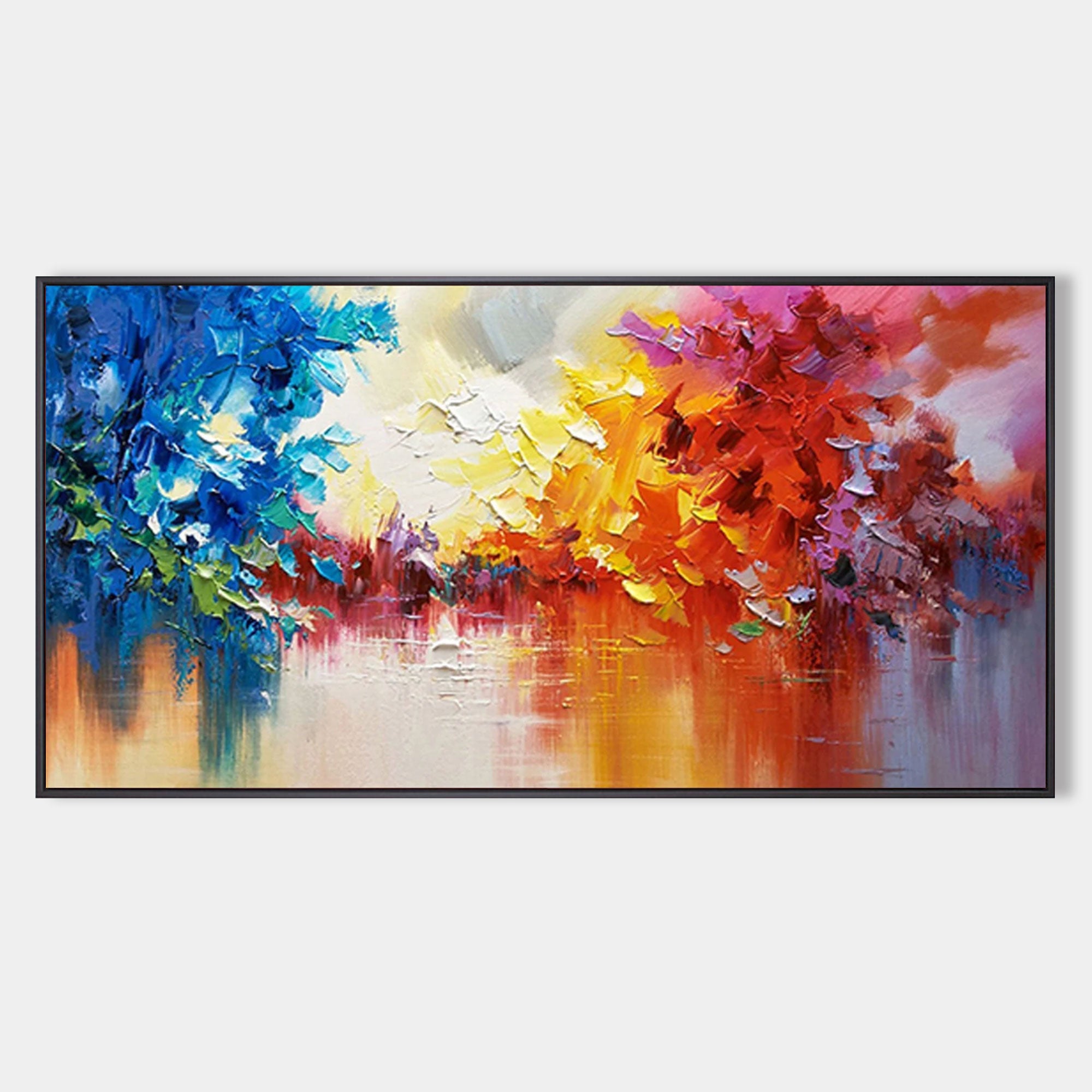 Large Colorful Oil Paintings 3D Colorful Abstract Art Canvas Color Textured Wall Hanging Painting