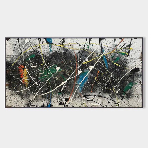 Large Pollock Abstract Canvas Art for Sale Colorful Modern Abstract Wall Paintings