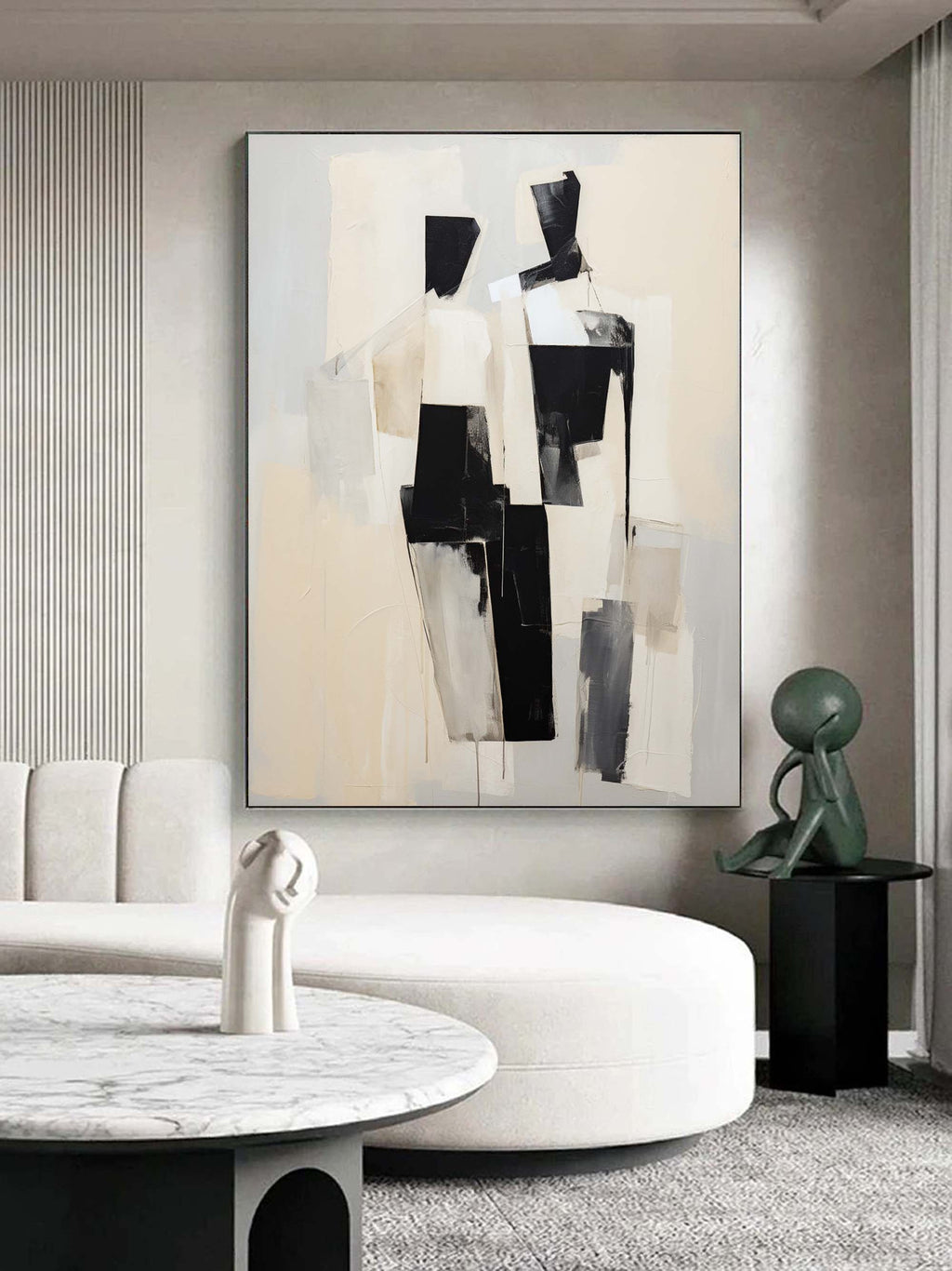 Beige Abstract Art on Canvas Beige Abstract Texture Wall Painting ...