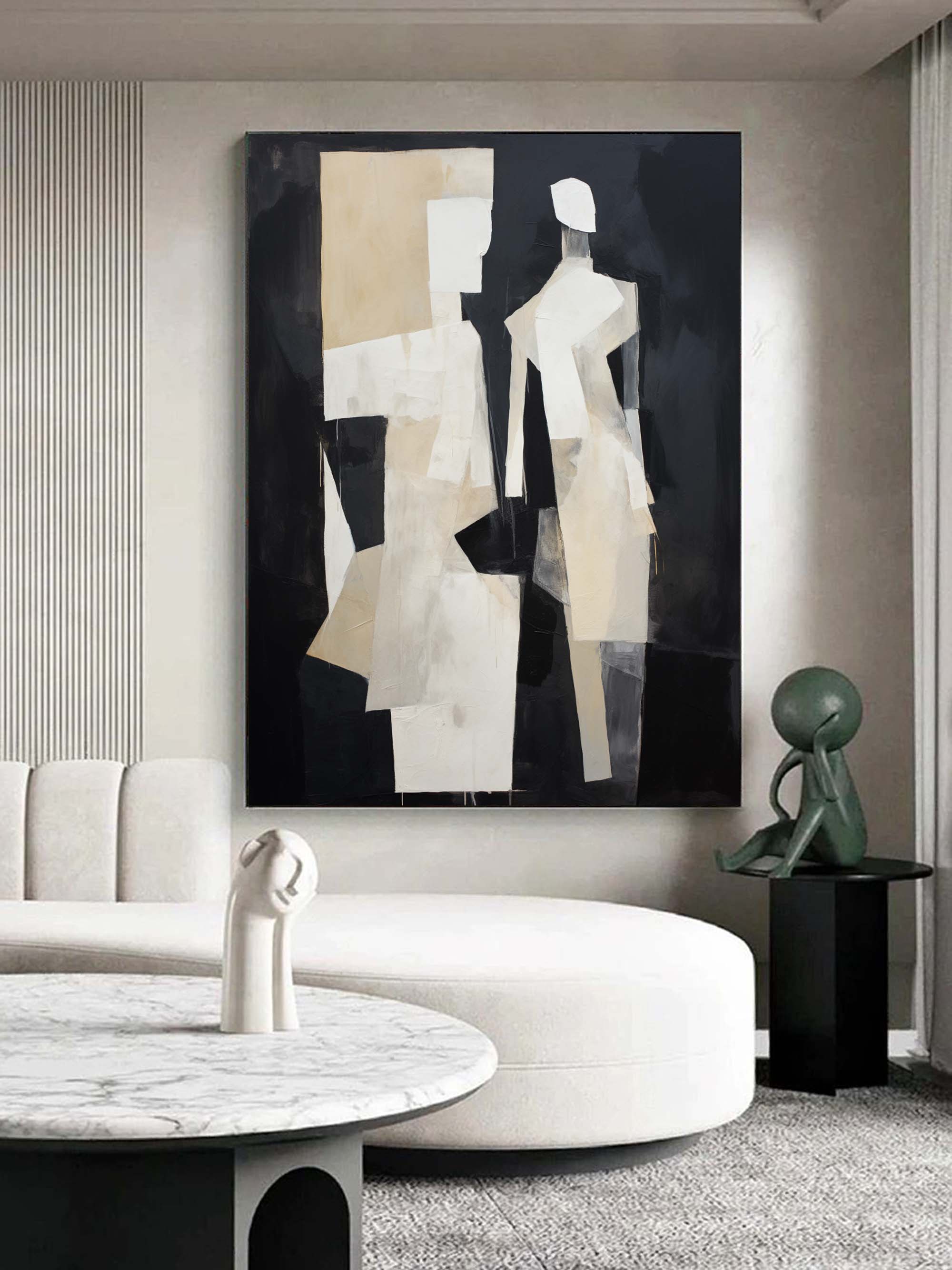 Black Minimalist Wall Art Black People Abstract Canvas Art Black People ...