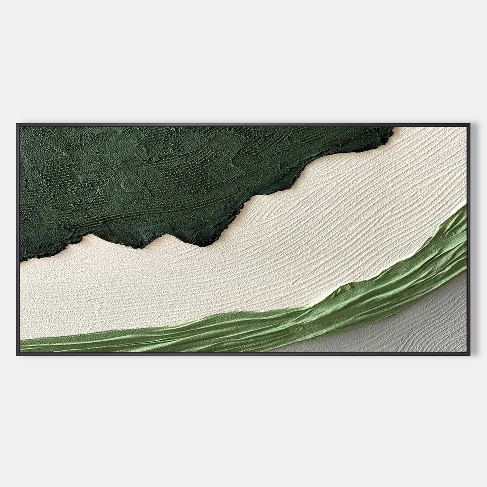 Large Green and White Texture Painting Green and White Textured Art ...