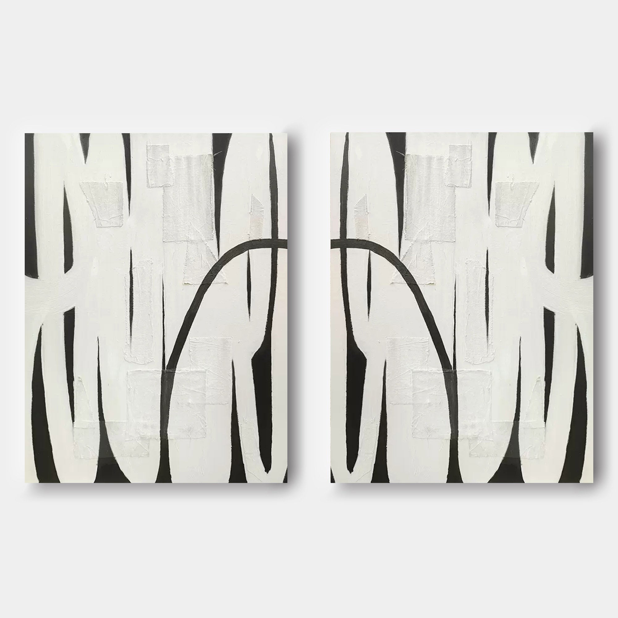 Wabi Sabi Abstract Art Canvas Set of 2 Black and White Texture Abstract Painting Wabi Sabi Wall Art