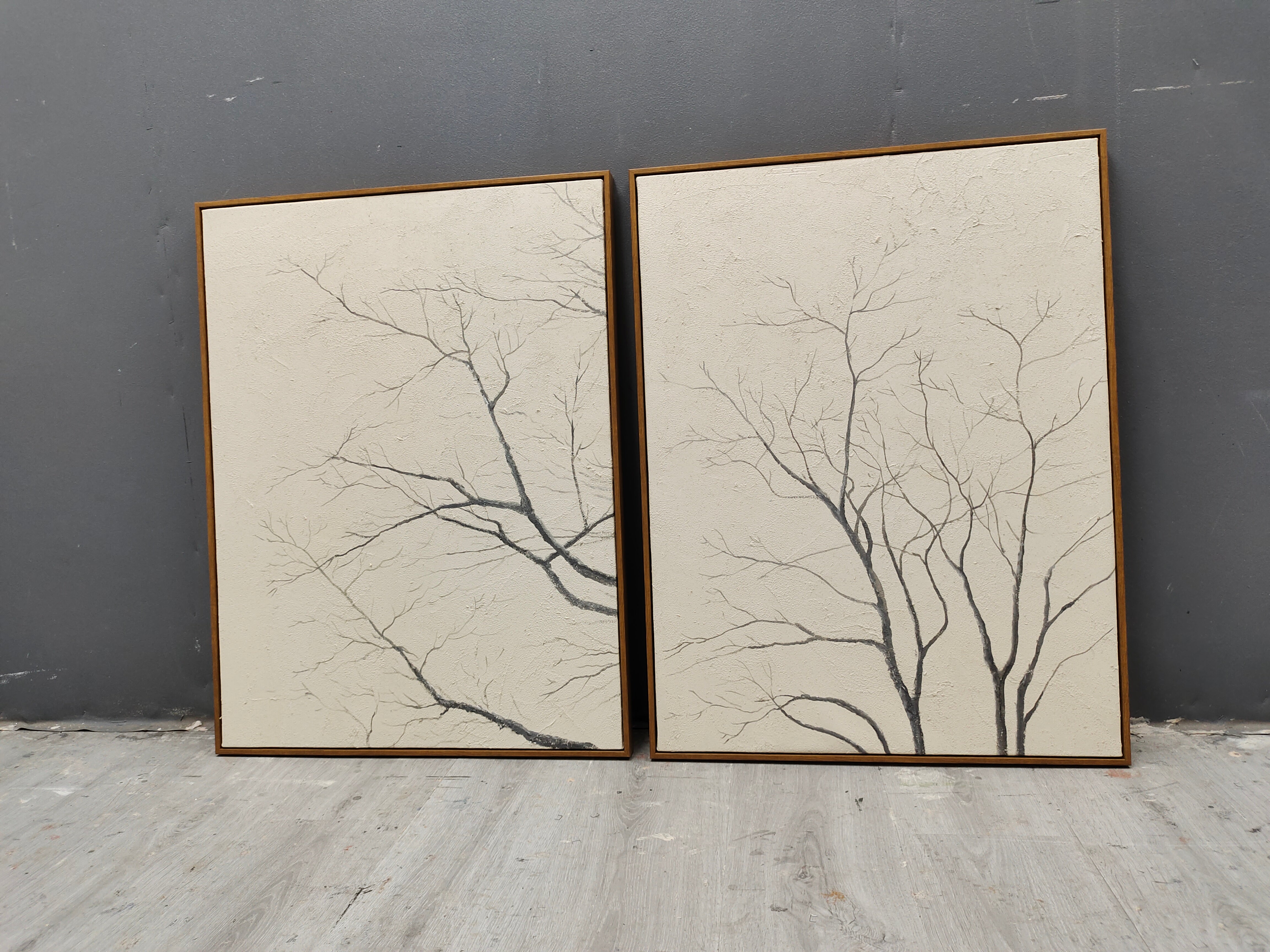 Wabi Sabi Painting Set of 2 Beige Minimalist Canvas Paintings for Sale Minimalist Wall Art