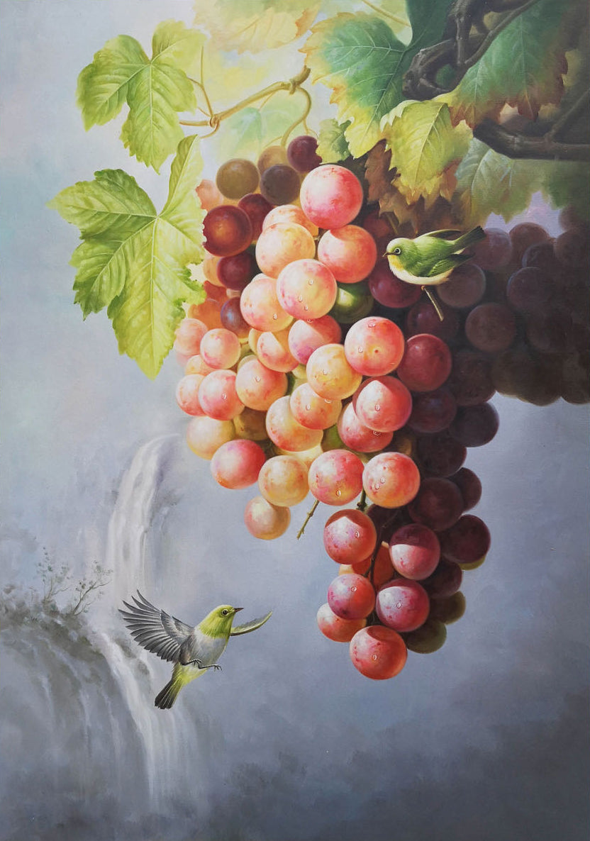 Large Hyperrealistic Grape Oil Painting Realistic Grape Canvas Wall Art Realistic Grape Landscape Art Decoration