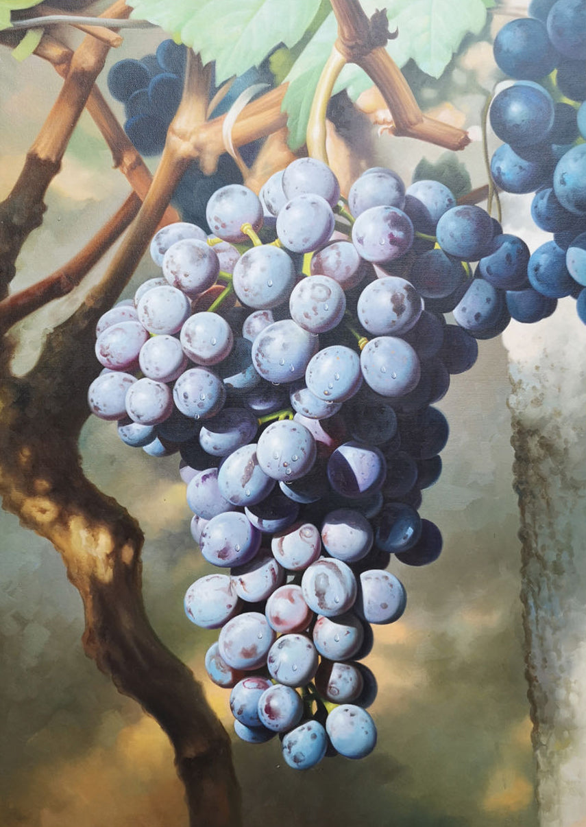 Grape Realistic Art Purple Grape Realistic Canvas Oil Painting Super Realistic Grape Art Grapes Wall Art