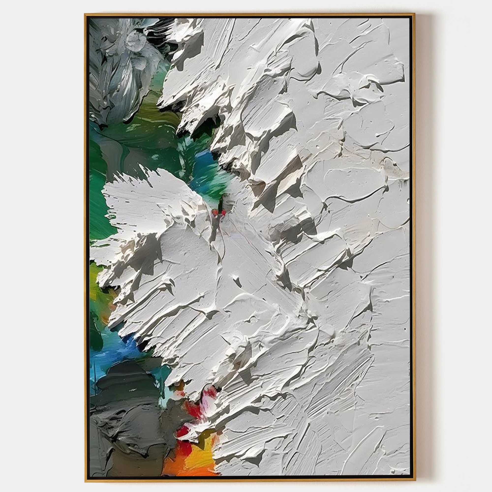 3D Thick Abstract Canvas Art Thick Textured Acrylic Painting Abstract Plaster Wall Art For Sale