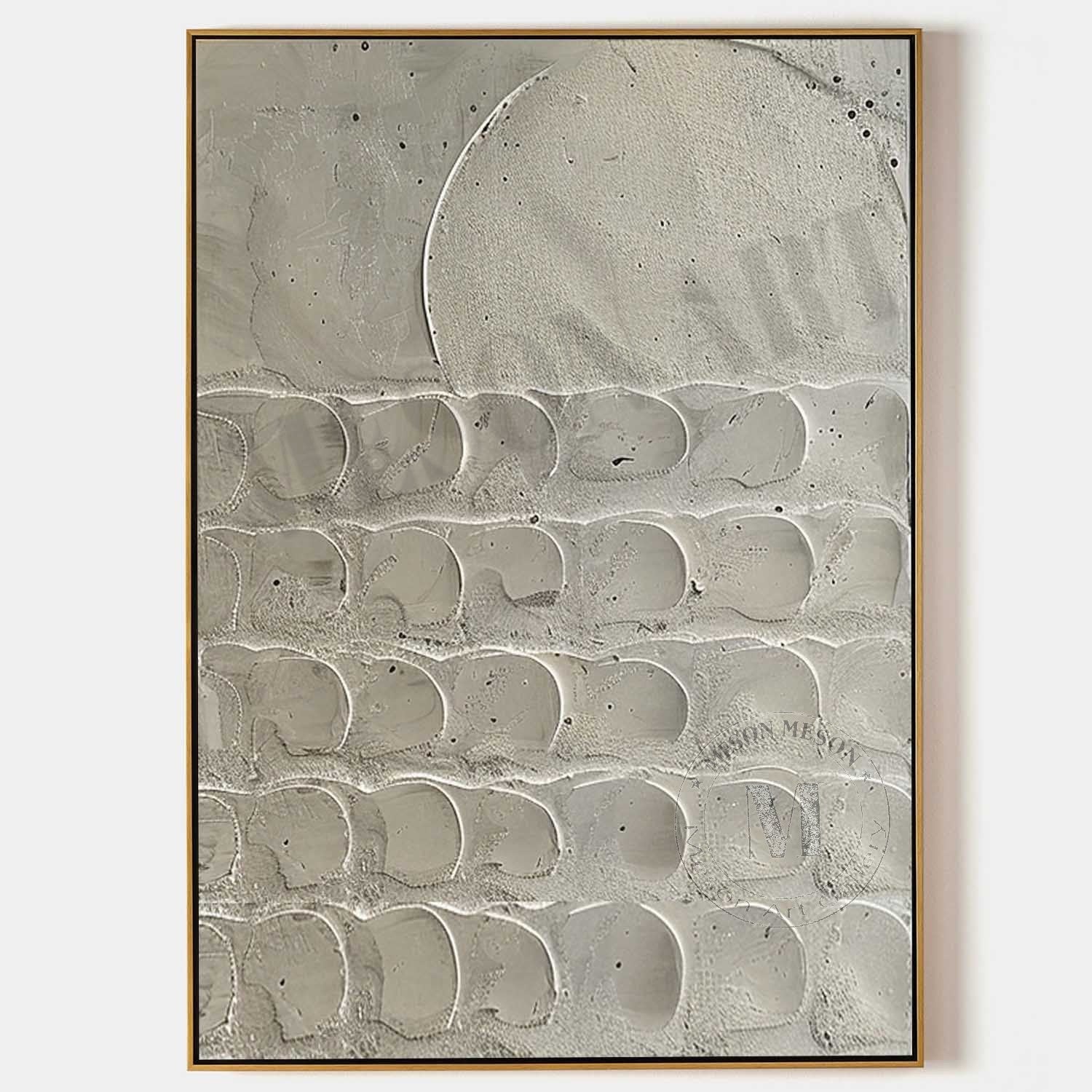 3D Beige Plaster Canvas Art for Sale Beige Plaster Minimalist Abstract Texture Wall Painting