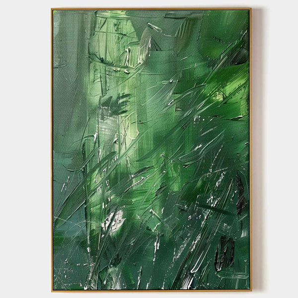 Large Green Abstract Textured Canvas Art for Sale Green Contemporary Abstract Wall Decor Hanging Painting