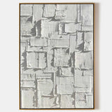 3D Large White Texture Acrylic Abstract Painting Plaster Abstract Art Plaster Abstract Art On Canvas