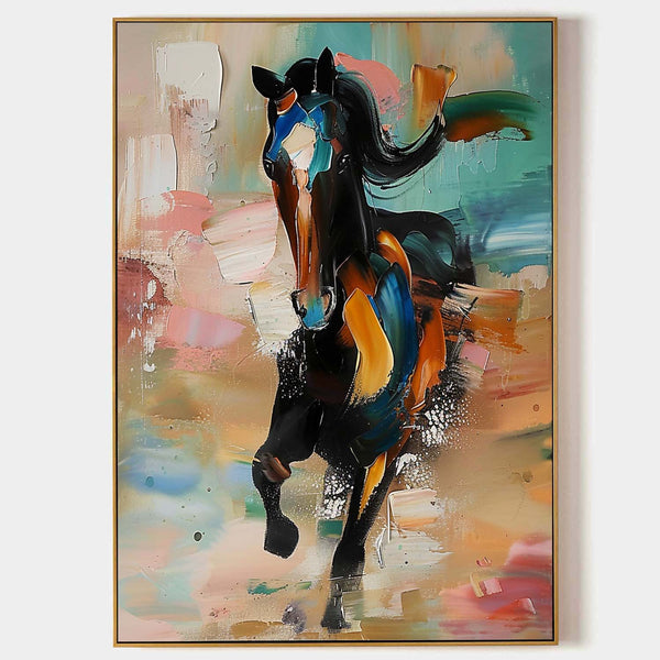 Large Running Horse Oil Painting For Sale Horse Texture Painting Palette Horse Canvas Wall Art Decor