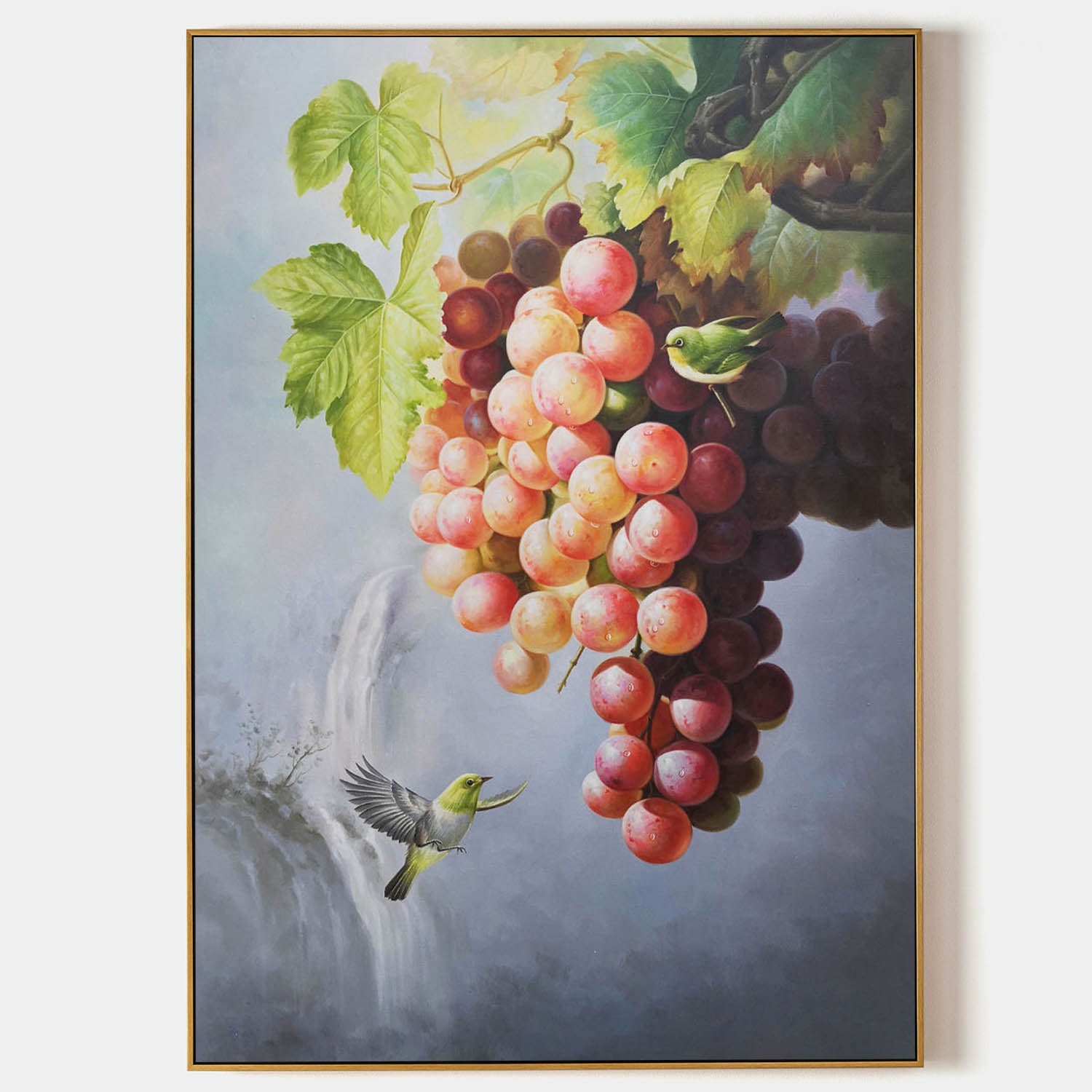 Large Hyperrealistic Grape Oil Painting Realistic Grape Canvas Wall Art Realistic Grape Landscape Art Decoration