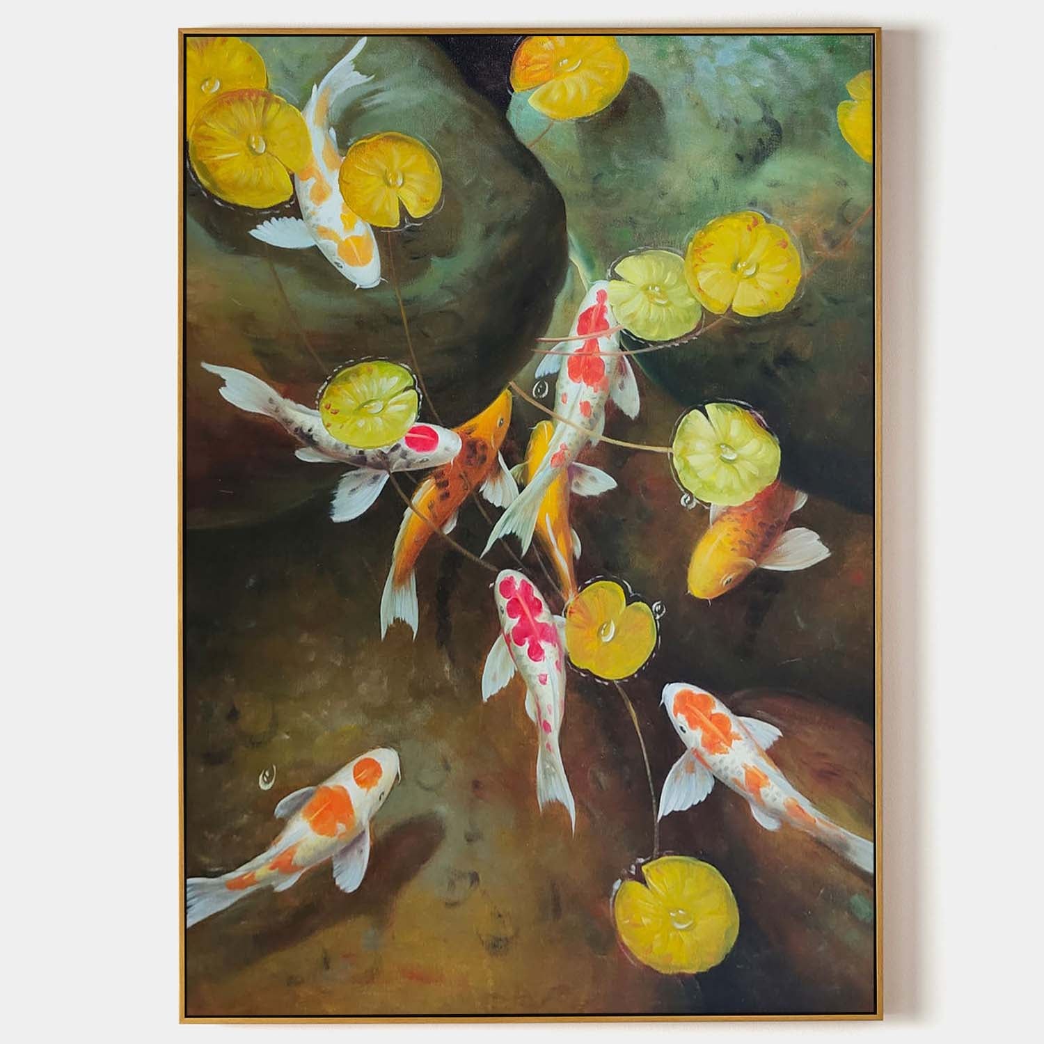 Carps Oil Painting Hyperrealistic Carp Canvas Art Realistic Carp Wall Art Koi Realistic Oil Painting