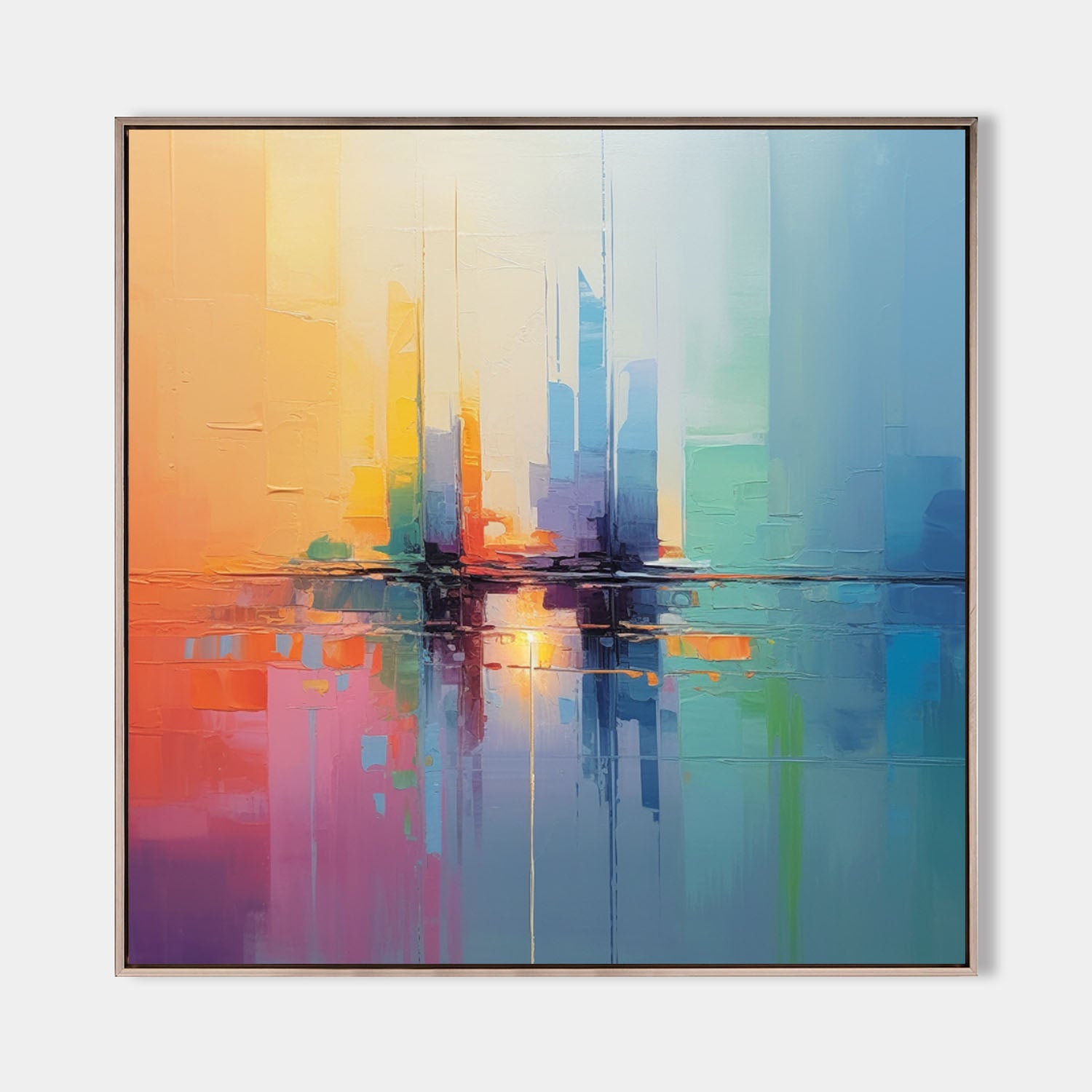 City Abstract 3D Wall Art Decor Contemporary Minimalist Colorful Abstract Art City Abstract Painting