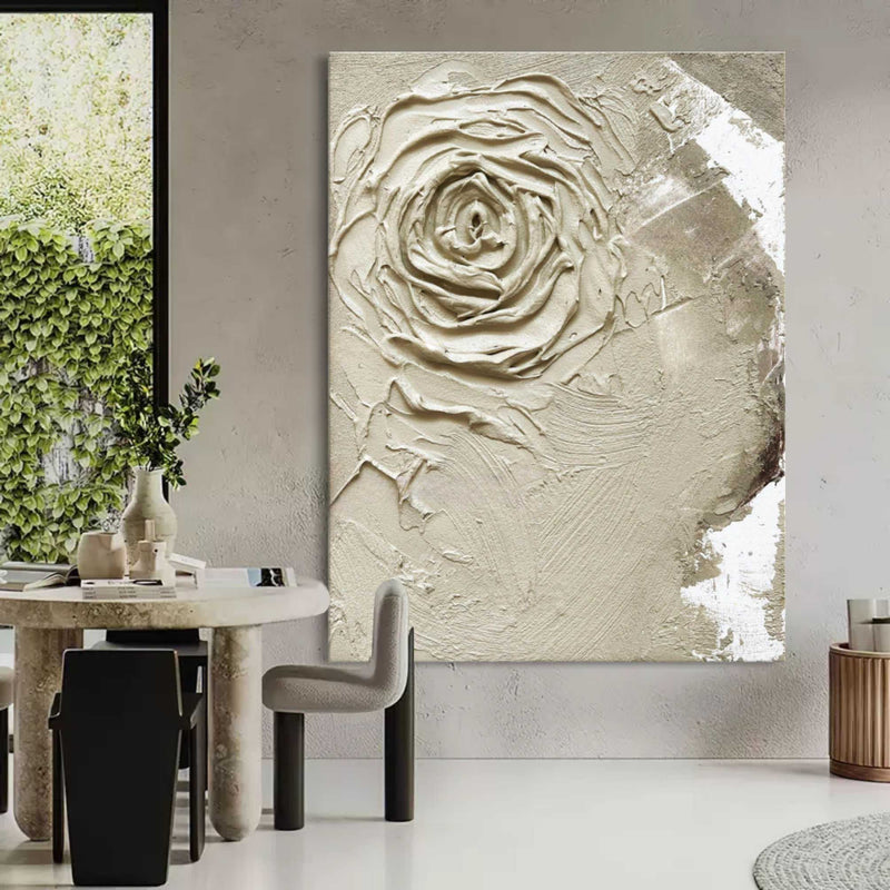 3D Brown Flower Texture Canvas Painting Wabi-Sabi Wall Art Wabi-Sabi ...