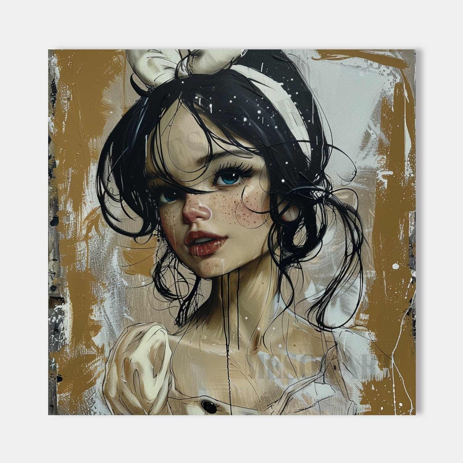 Snow White Pop Canvas Art Snow White Pop Wall Art Snow White Oil Painting Snow White Doodle Art