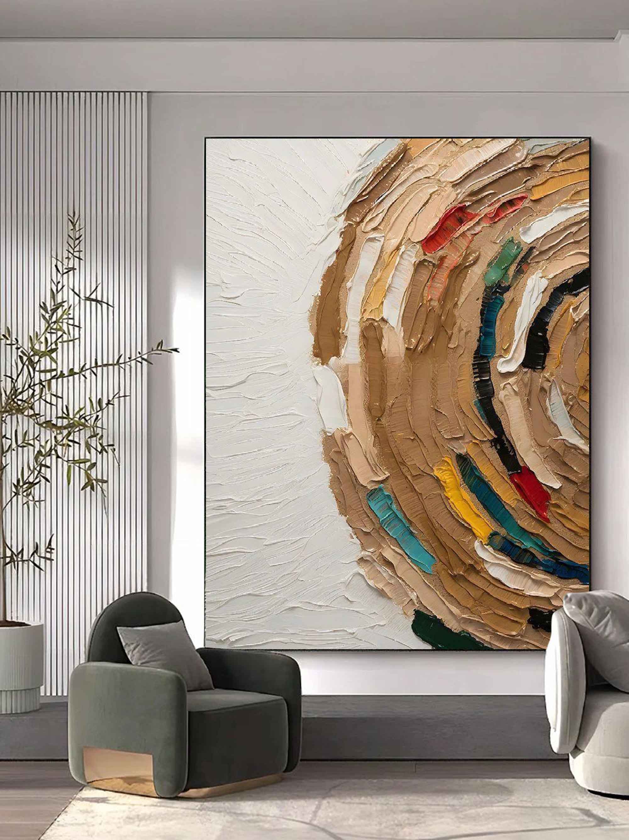 Thick Oil Painting Decor 3D Abstract Canvas Art Palette Knife Painting Texture Abstract Wall Art