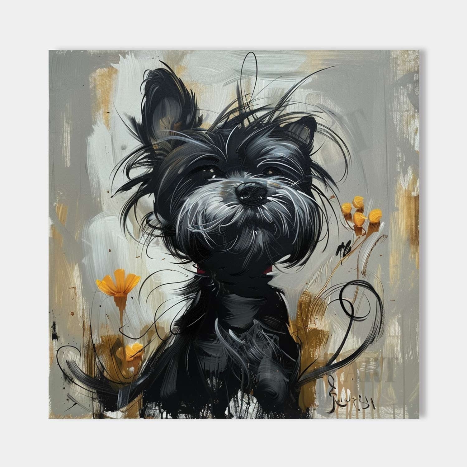 Schnauzer Portrait Art for Sale Schnauzer Portrait Canvas Wall Art Schnauzer Portrait Painting