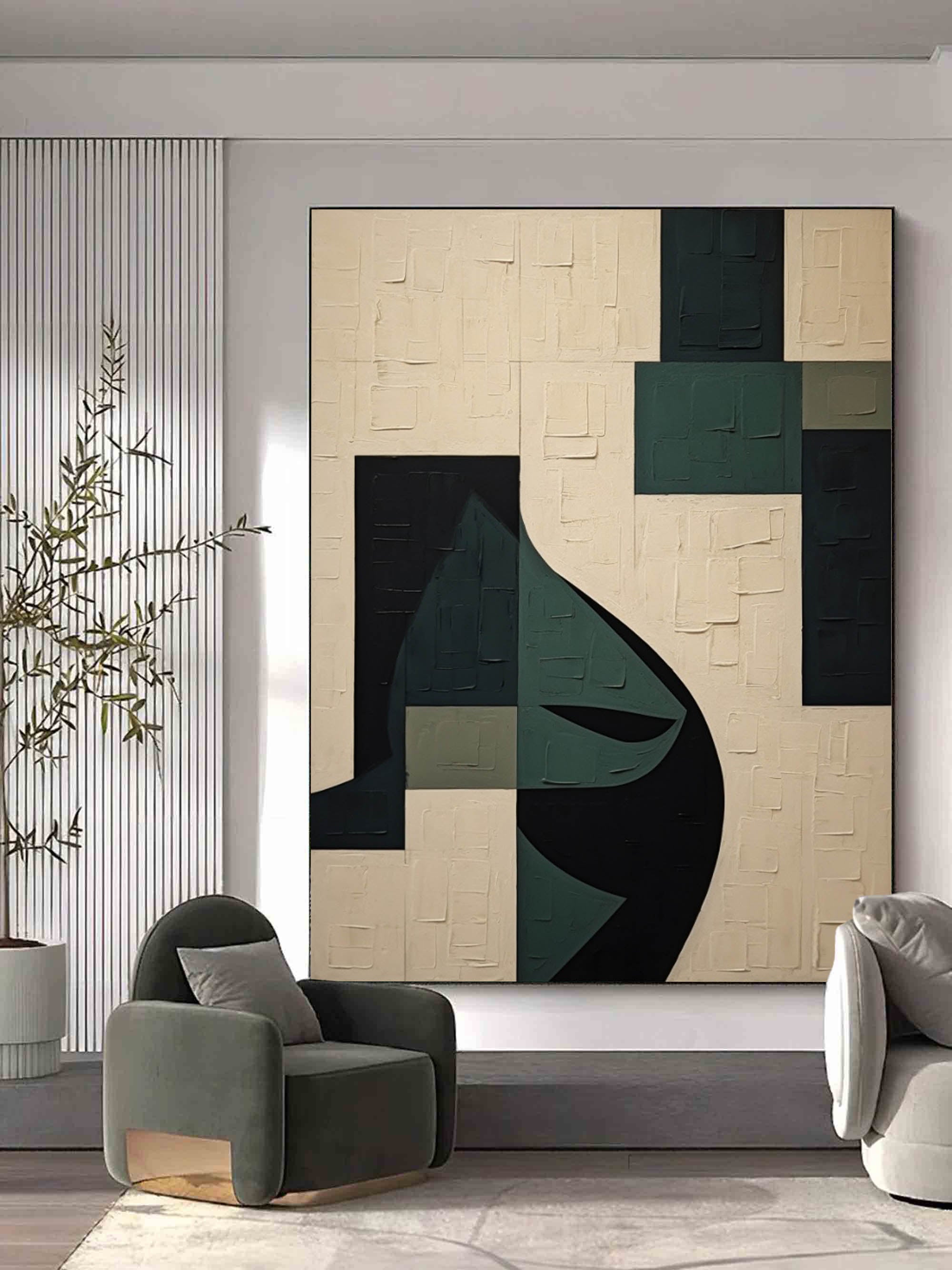 Large Beige And Green Minimalist Abstract Art Beige And Green Art On Canvas Beige Texture Painting