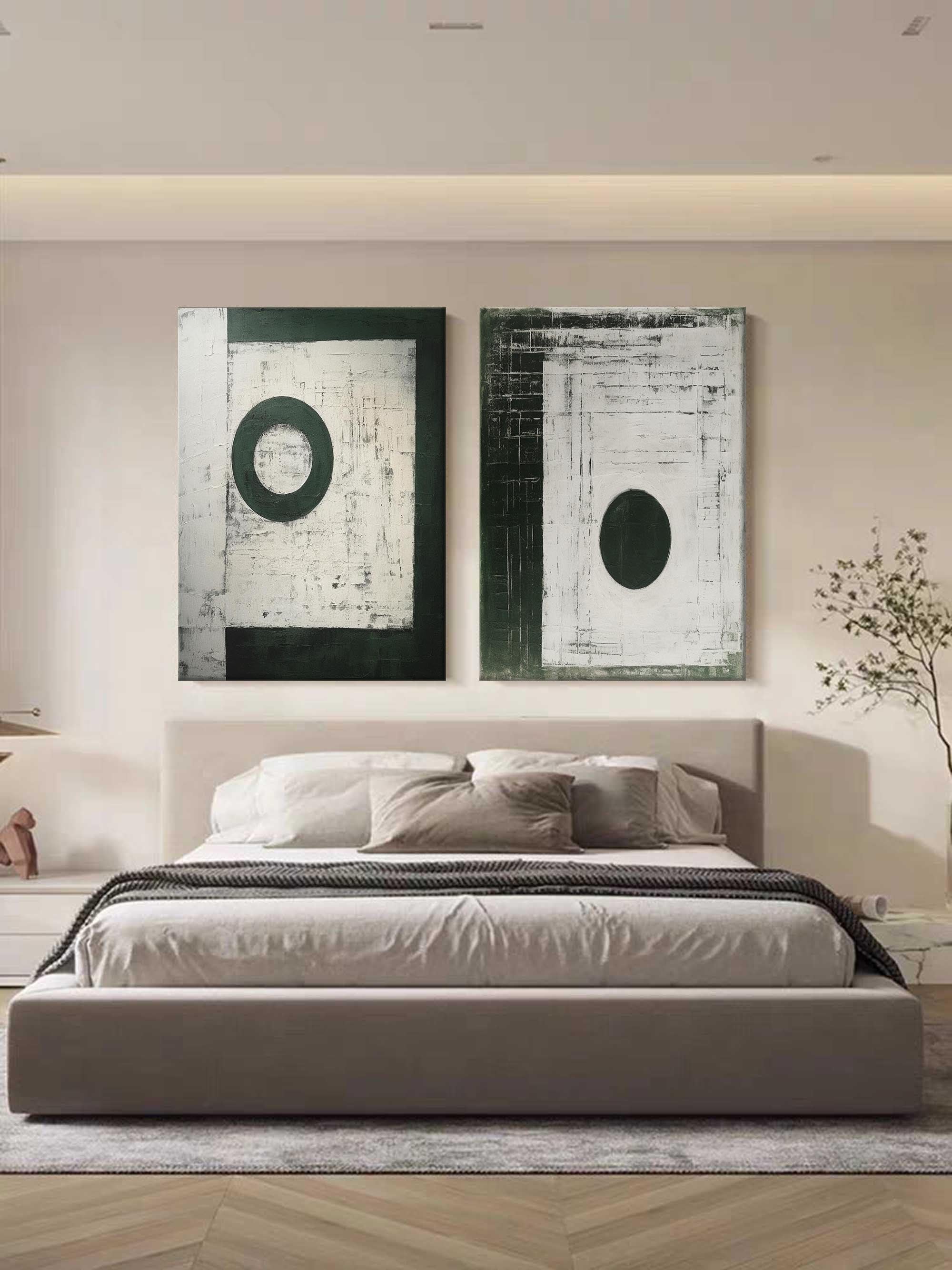 Black and White Geometric Minimalist Canvas Wall Art Set of 2 Minimalist Abstract Texture Painting