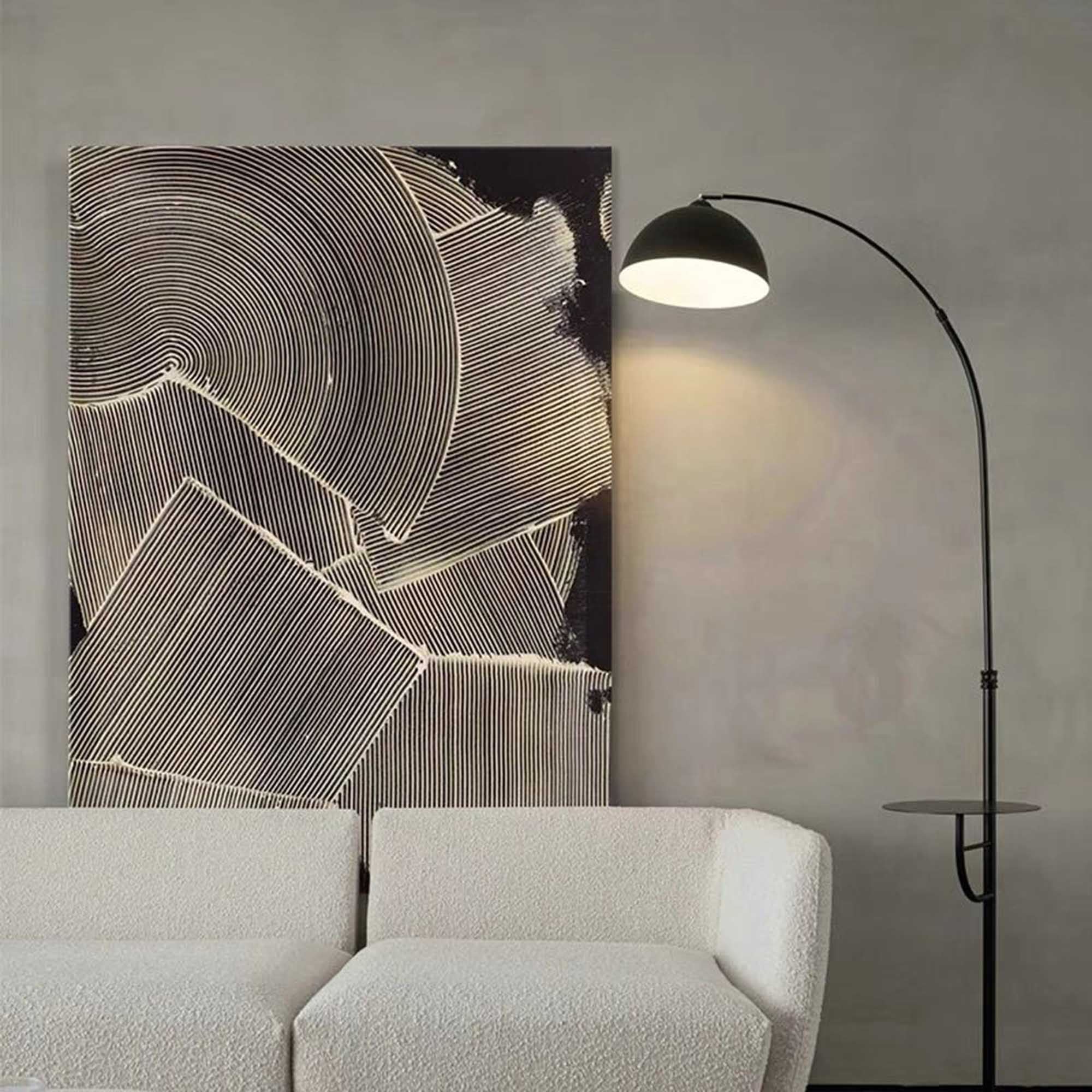 Black and White Textured Abstract Art Wabi Sabi Wall Decor Black and White Minimalist Wall Painting