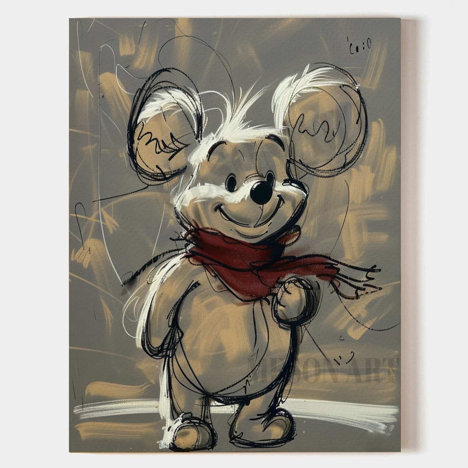 Winnie the Pooh Portrait Art for Sale Winnie the Pooh Canvas Wall Art Winnie the Pooh Paintings