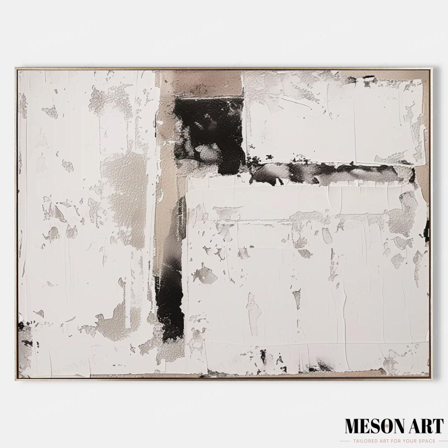 Large Gray and White Abstract Art for Sale Gray and White Abstract Oil Painting on Canvas Wabi-Sabi Wall Art