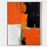 Large Orange and White Texture Painting Orange and White Abstract Art for Sale Orange and White Canvas Wall Art