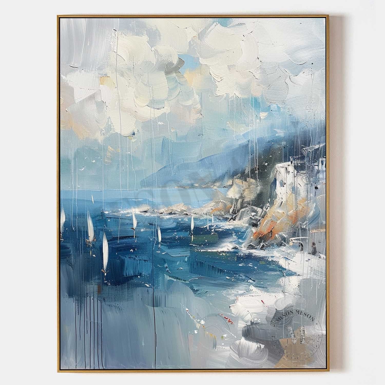 Coastline Landscape Canvas Art for Sale Coastline Abstract Landscape Oil Painting