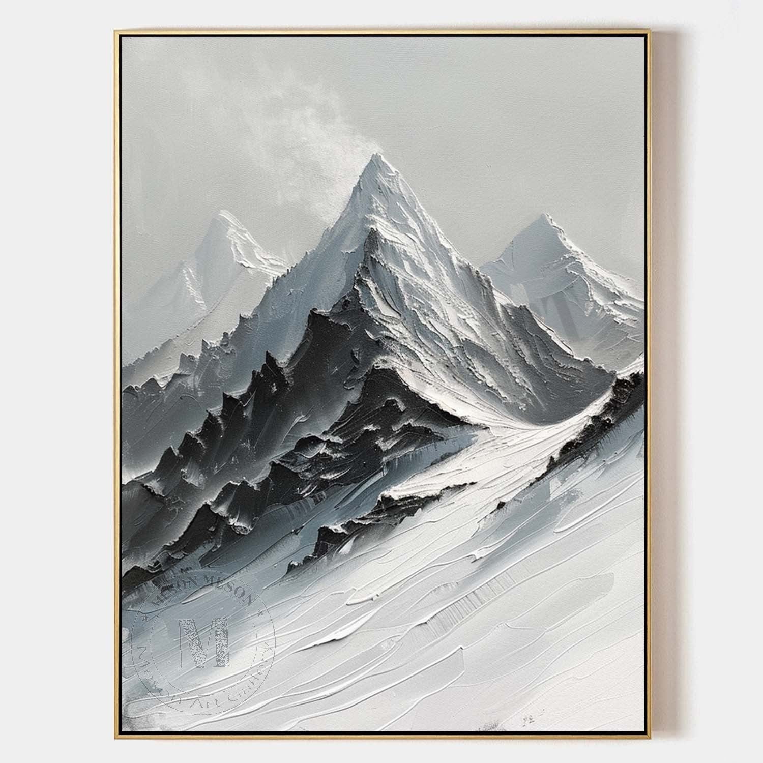 White Black Swiss Snow Mountain Landscape Canvas Art for Sale Swiss Snow Mountain Wall Art Decor