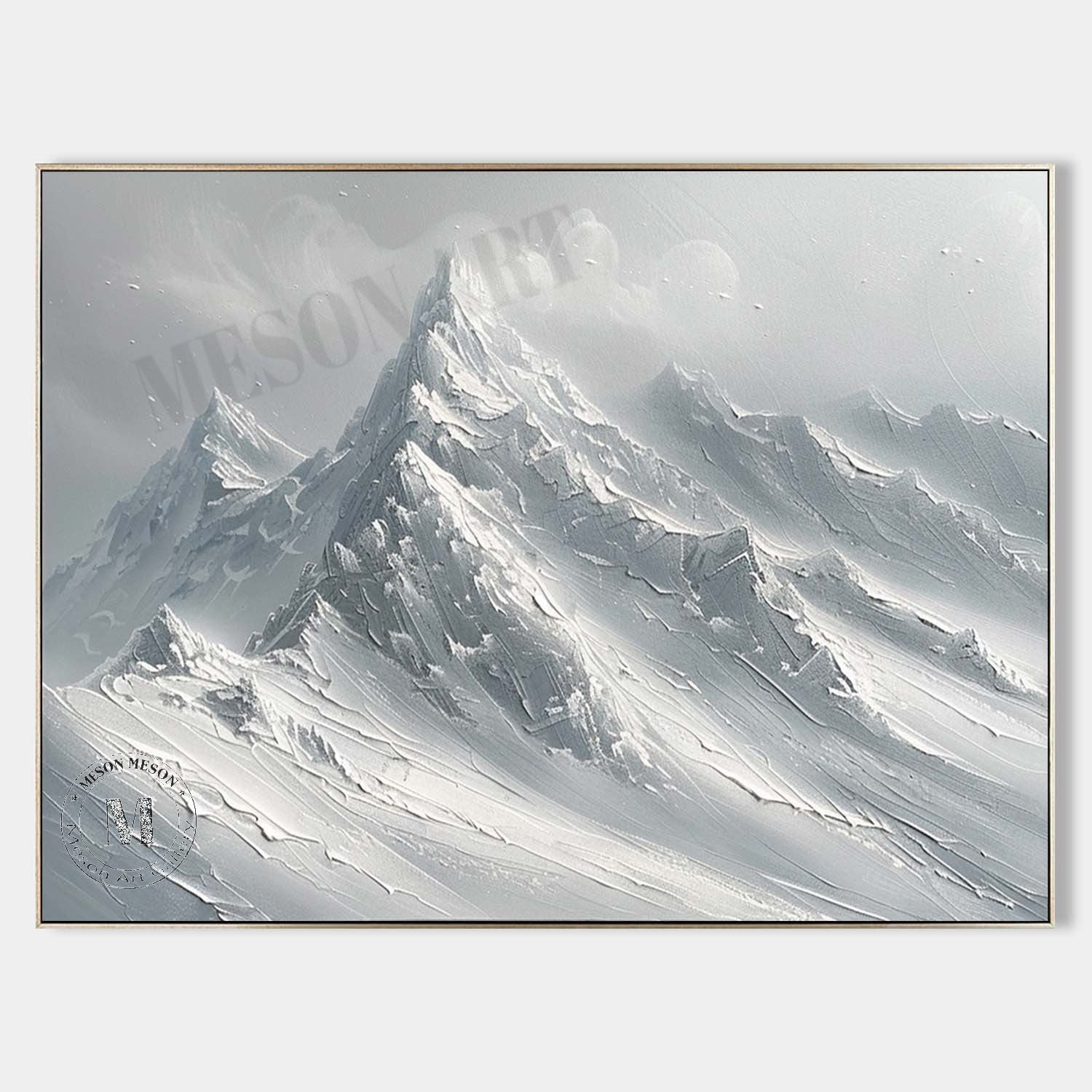 Silver and Grey Snow Mountain Canvas Art Silver and Grey Canvas Wall Art Decorative Painting