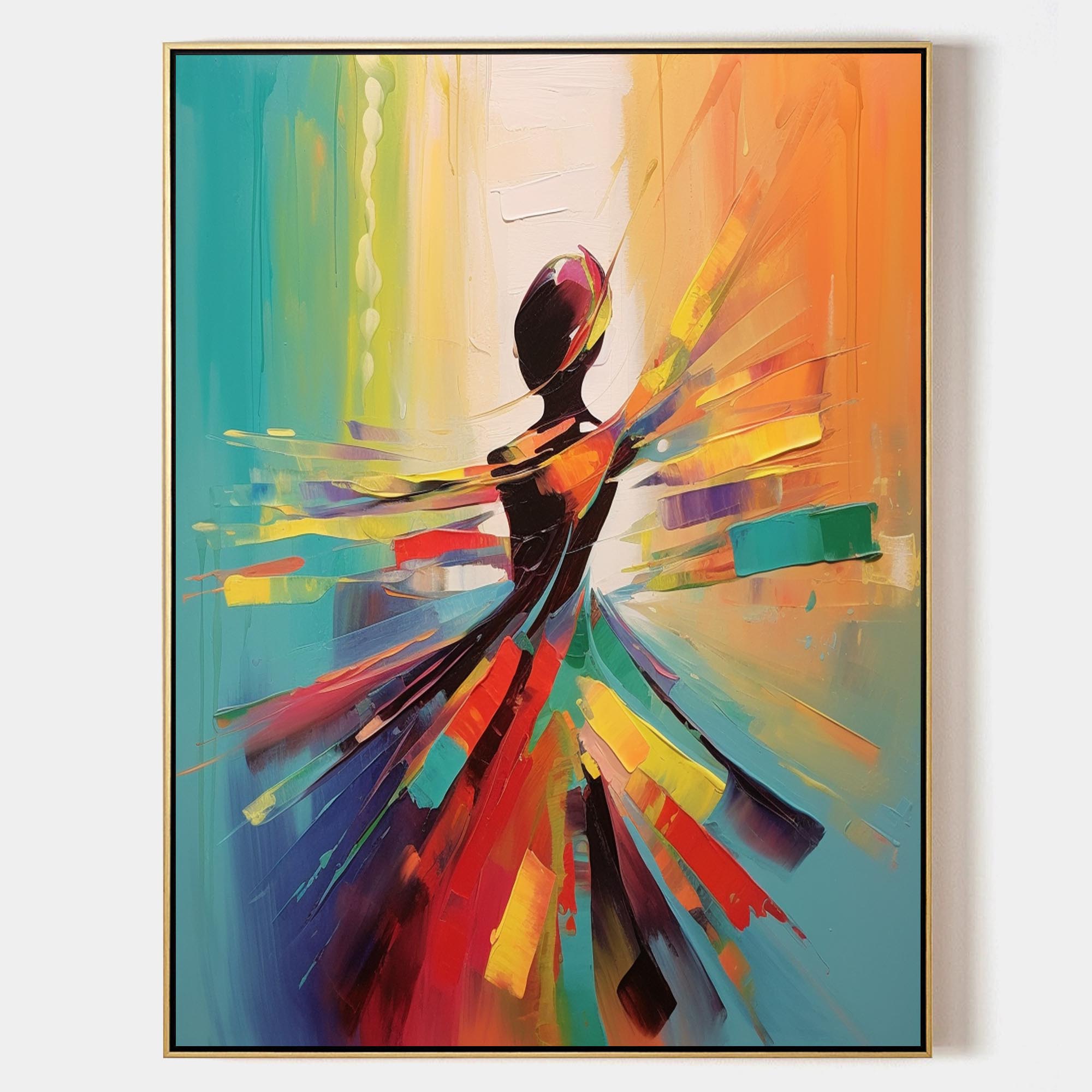 Large Dancing Girl Abstract Art Dancing Girl Palette Oil Painting Abstract Dancing Girl Wall Art