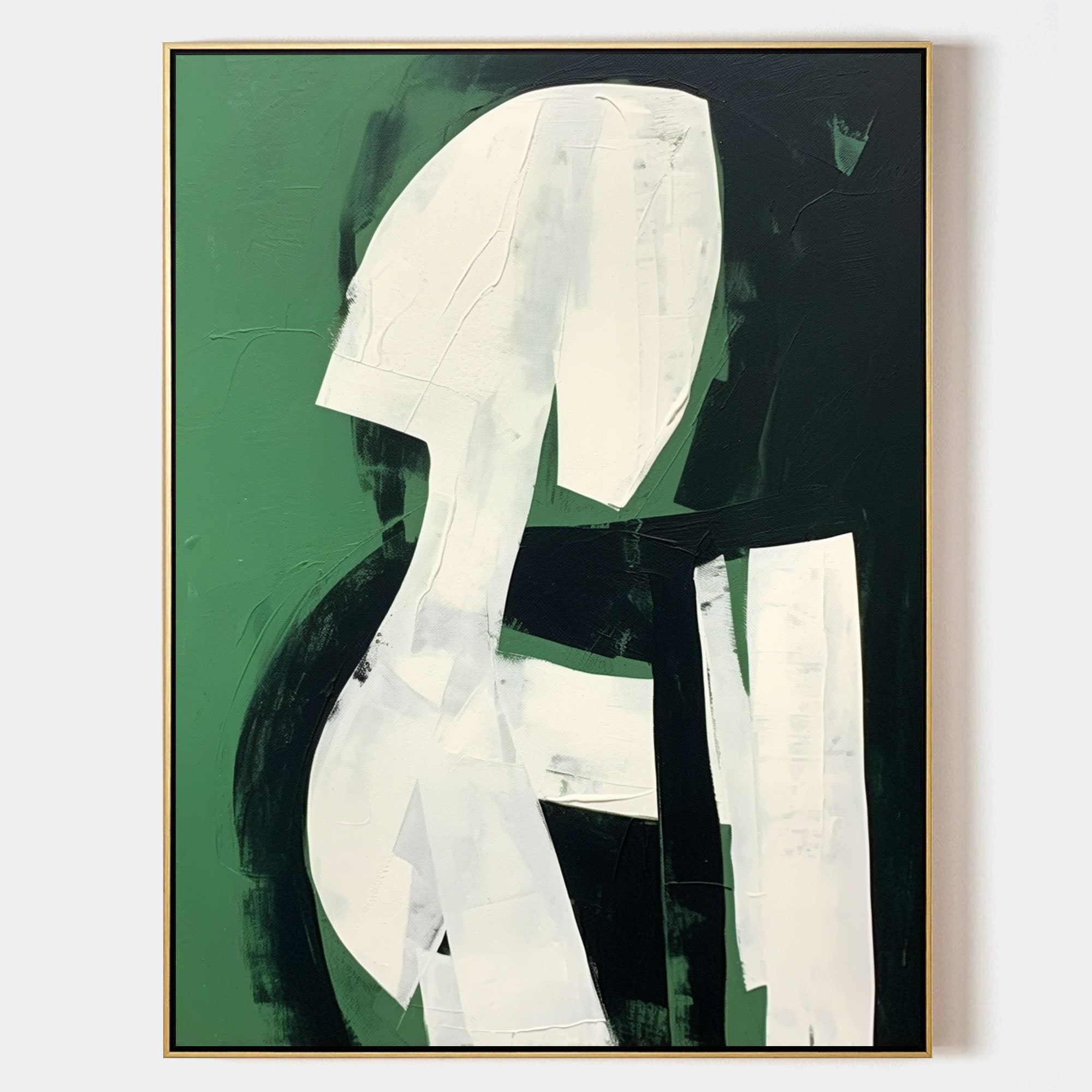 White And Green Abstract Art White And Green Minimalist Art On Canvas White And Green Wall Art