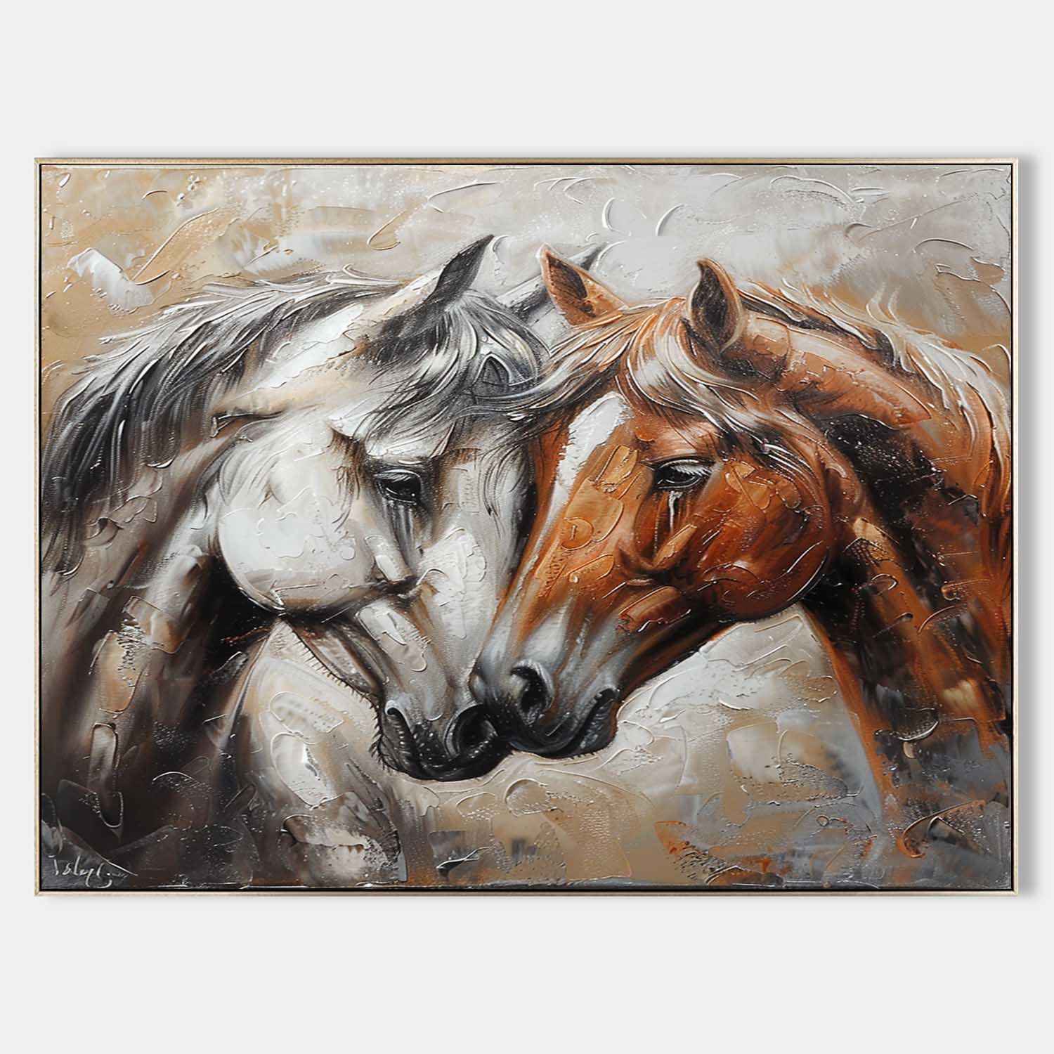 Couple Horse Canvas Wall Painting Decoration Horse Canvas Oil Painting Horse Wall Hanging Picture