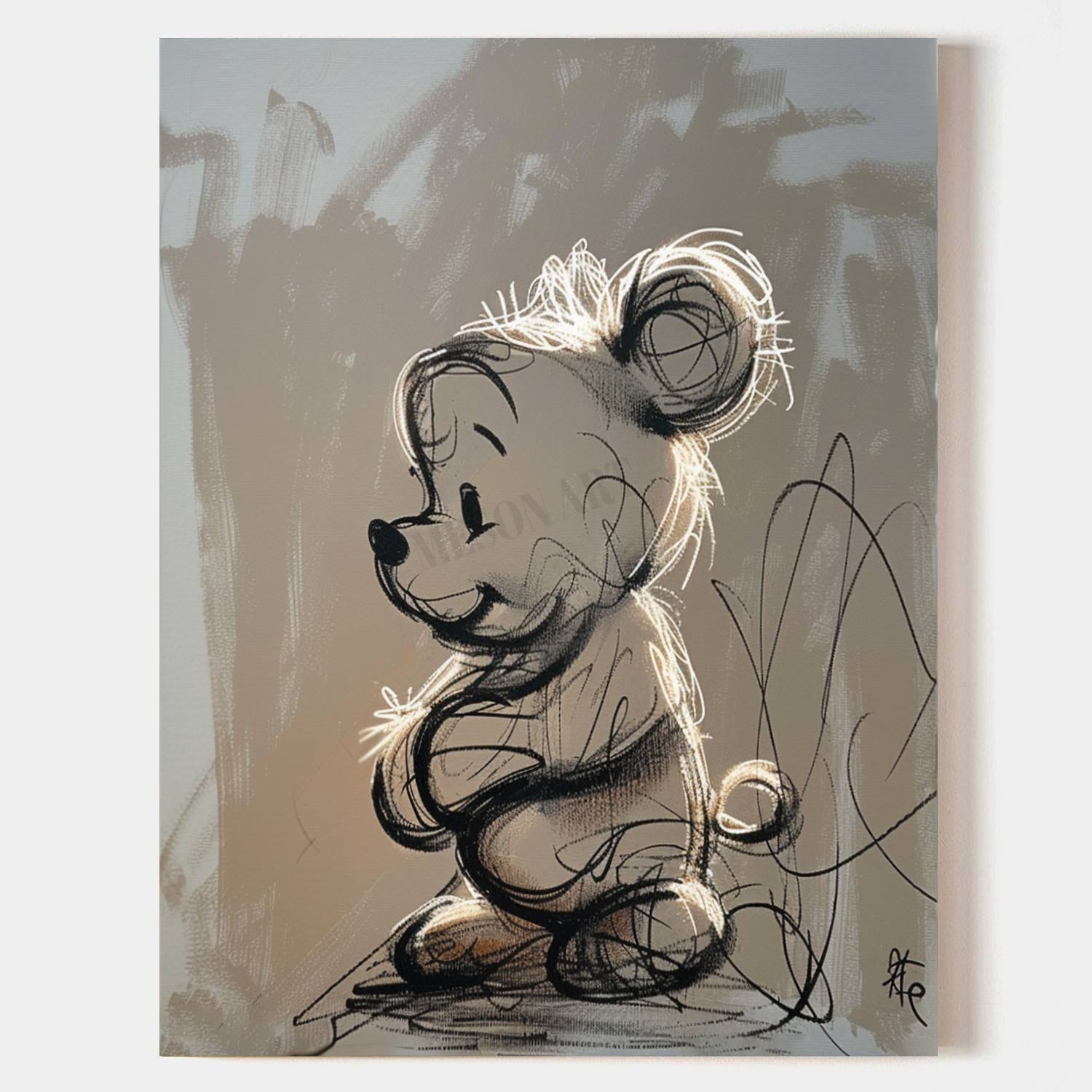 Winnie the Pooh Canvas Art for Sale Winnie the Pooh Graffiti Oil Painting Winnie Canvas Wall Art